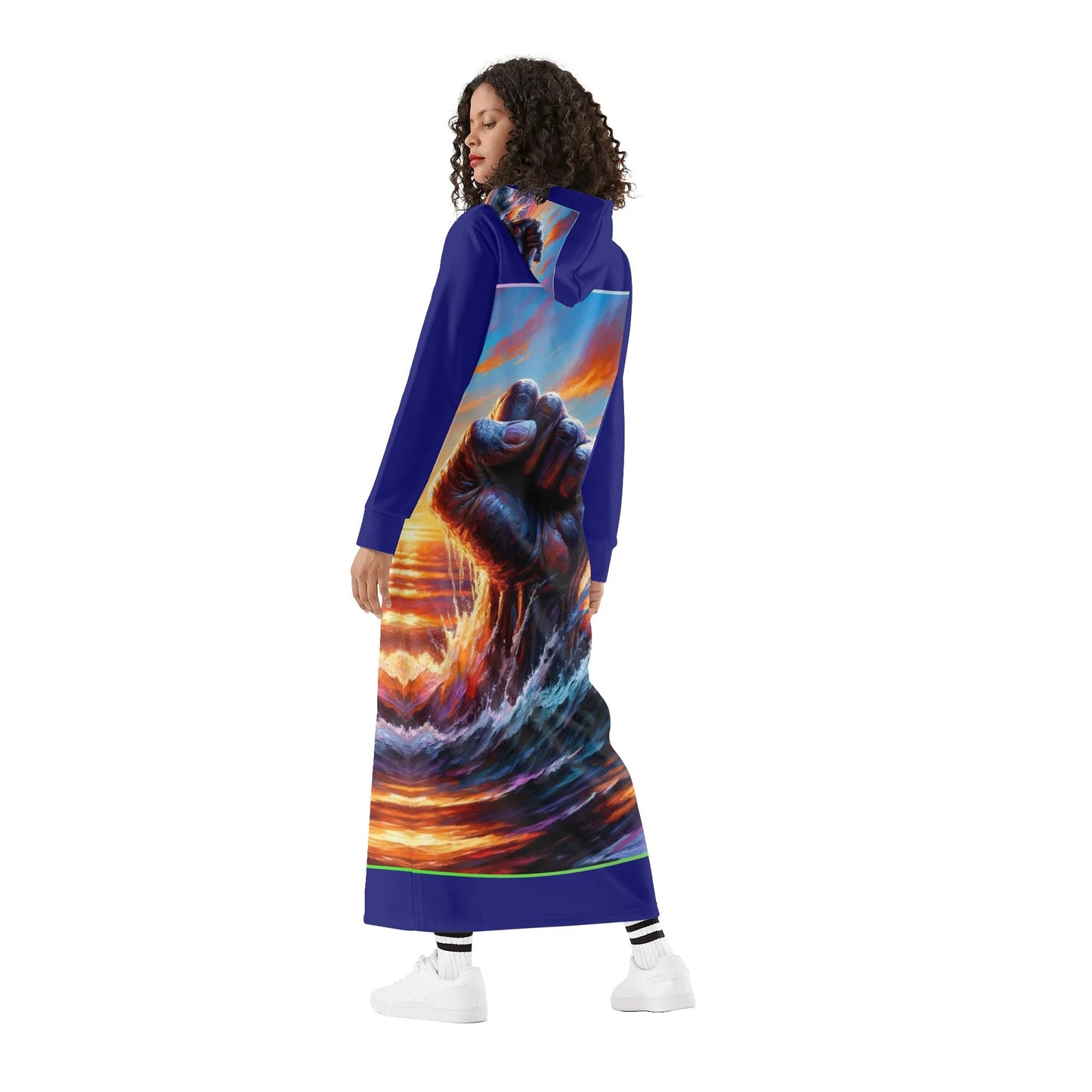 Casual Lightweight Long Hoodie Dress "Power"