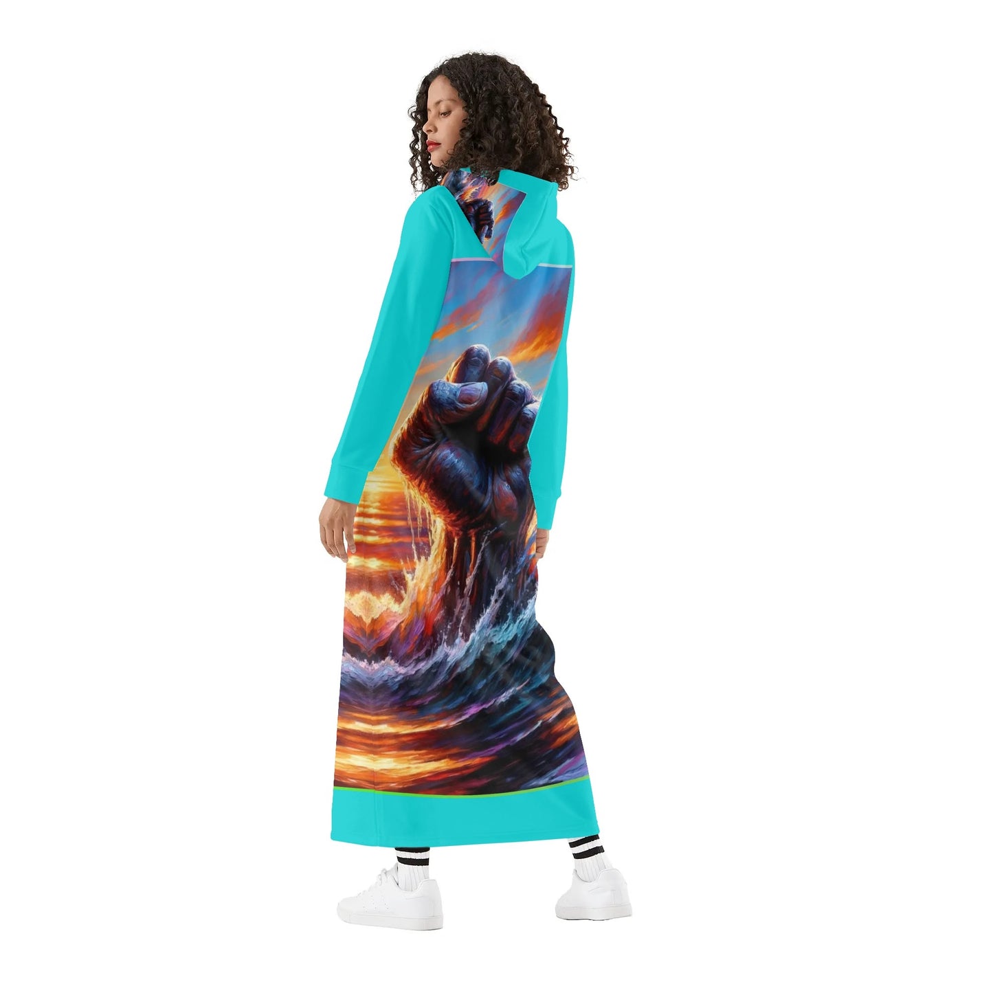 Casual Lightweight Long Hoodie Dress "Power"