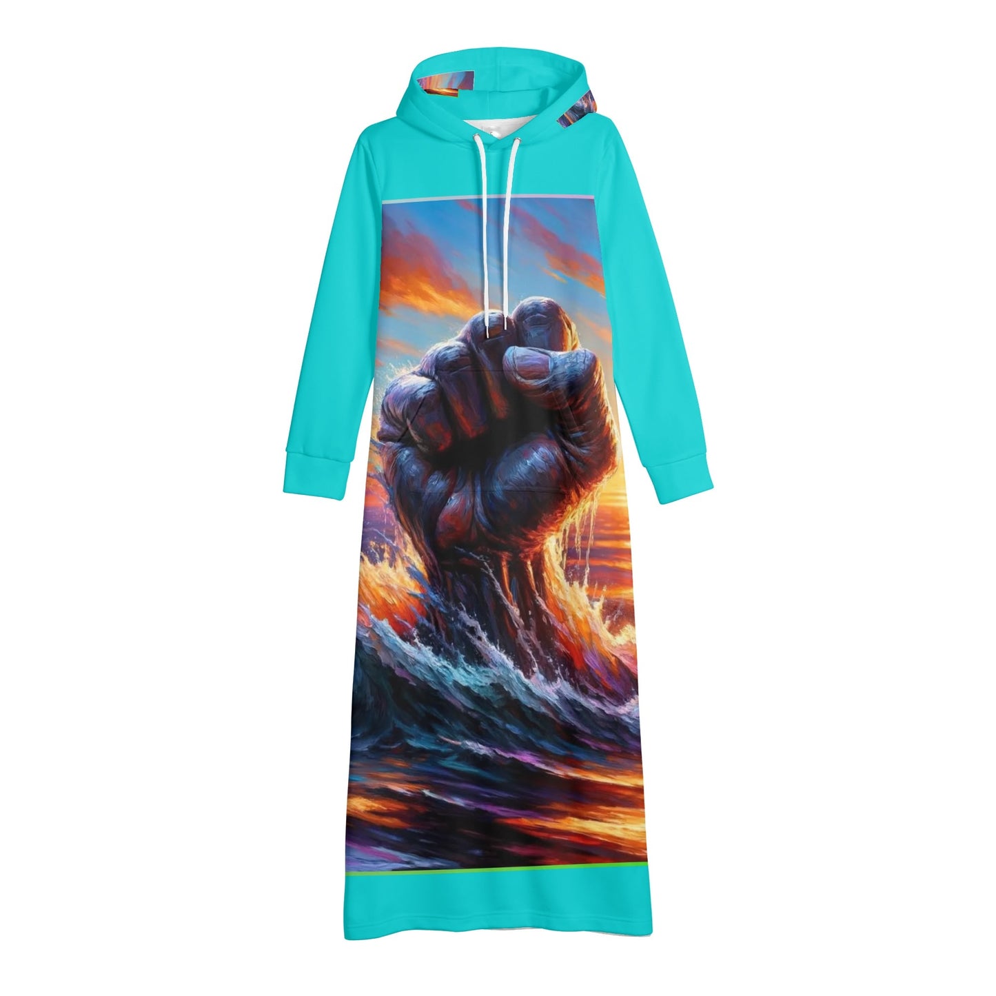 Casual Lightweight Long Hoodie Dress "Power"