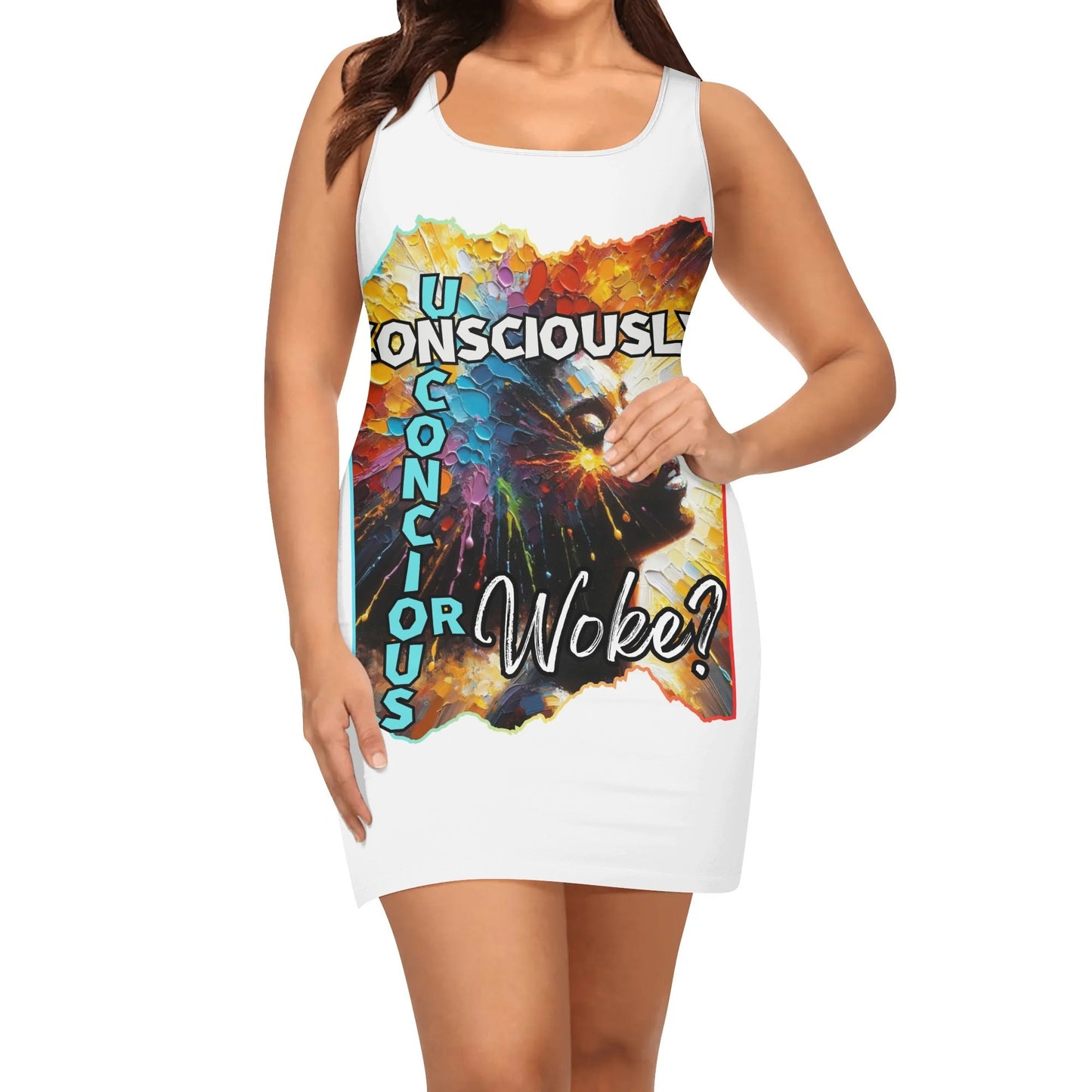 Elegant Sleeveless Vest Dress "Consciously Unconscious or Woke?"