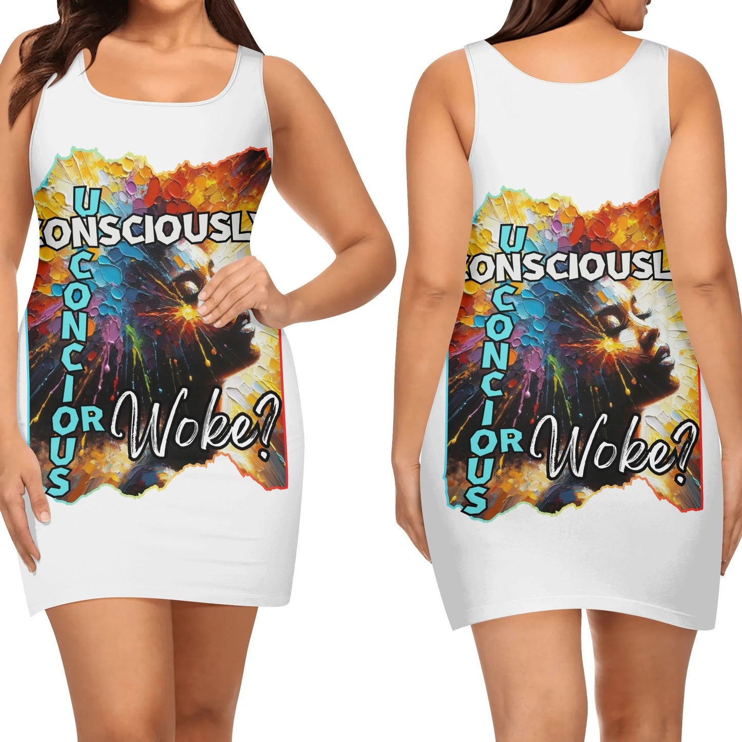 Elegant Sleeveless Vest Dress "Consciously Unconscious or Woke?"