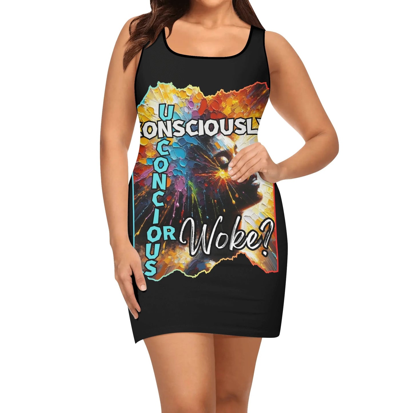 Elegant Sleeveless Vest Dress "Consciously Unconscious or Woke?"