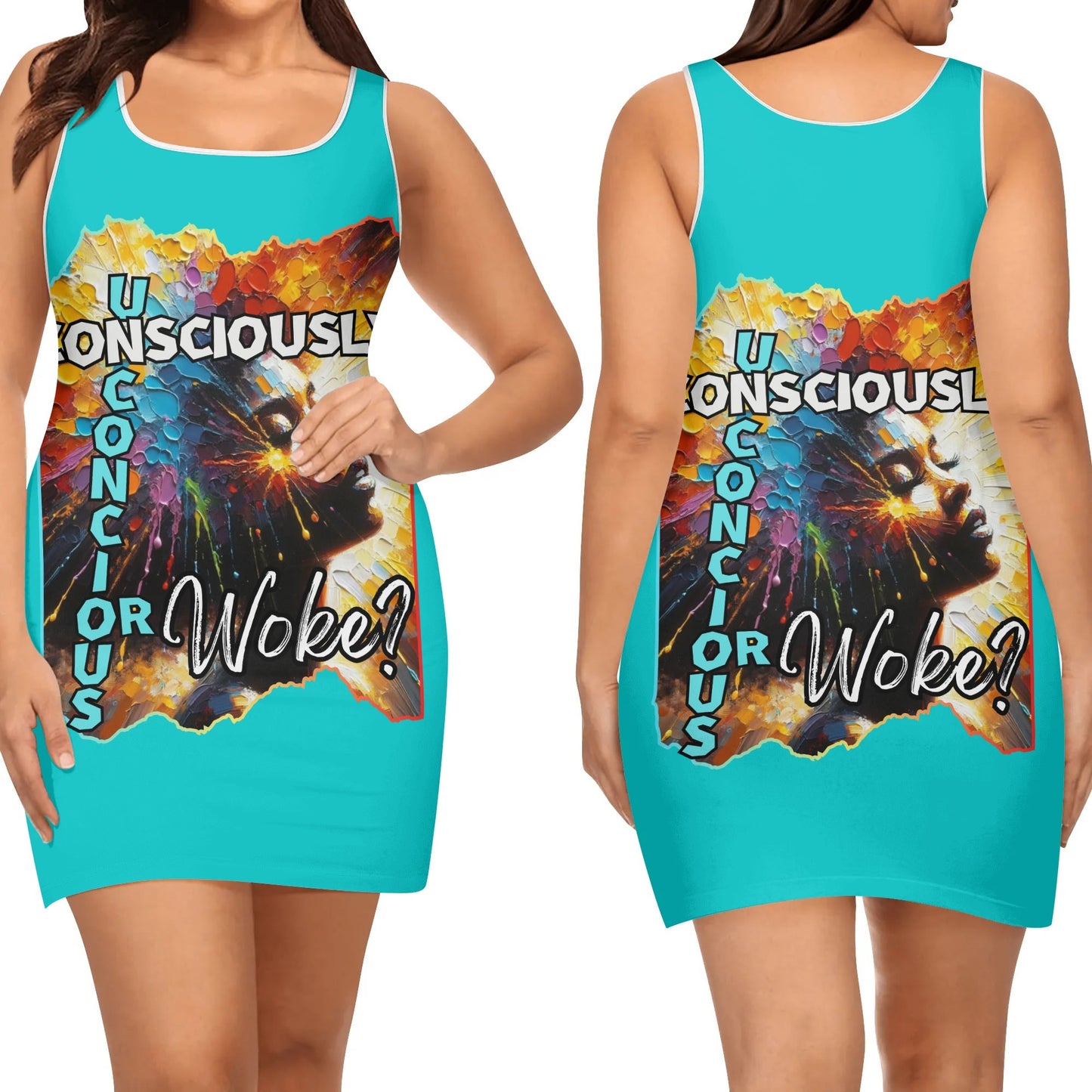 Elegant Sleeveless Vest Dress "Consciously Unconscious or Woke?"