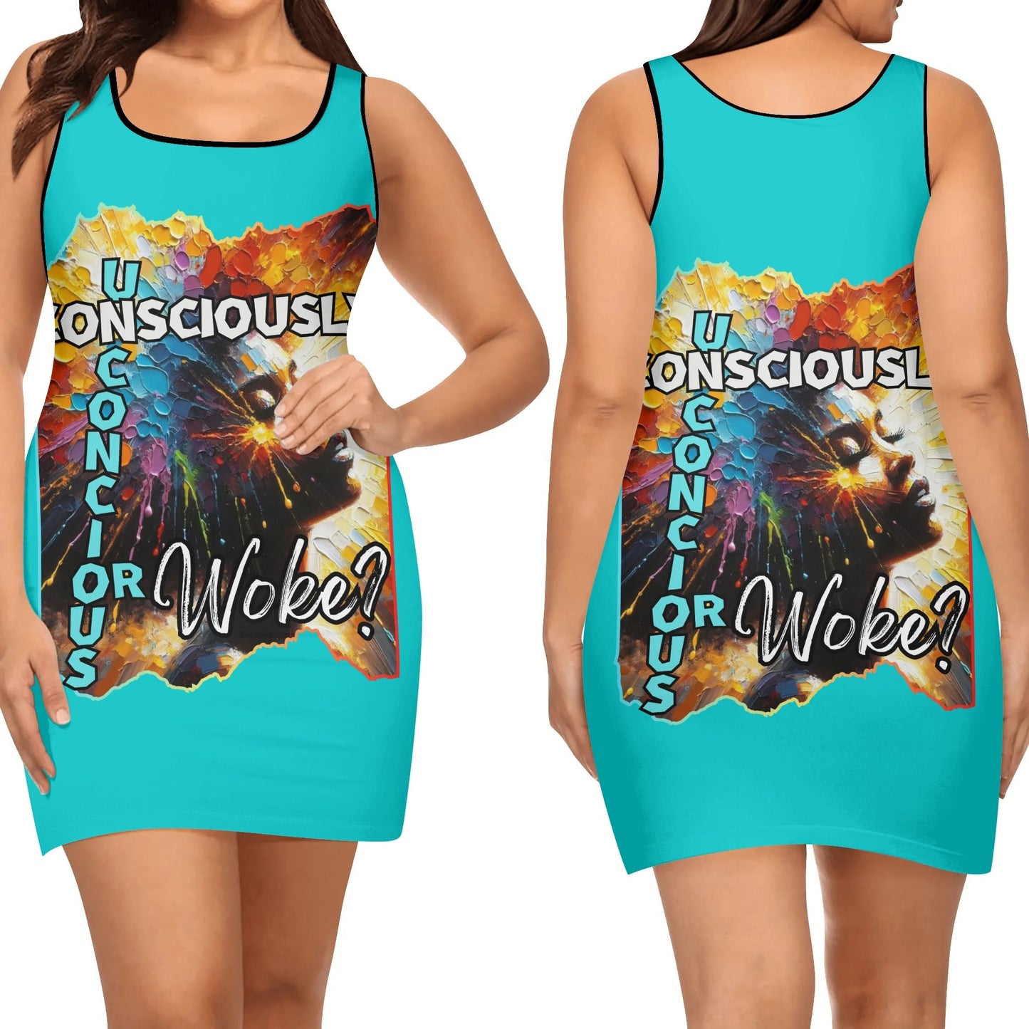 Elegant Sleeveless Vest Dress "Consciously Unconscious or Woke?"