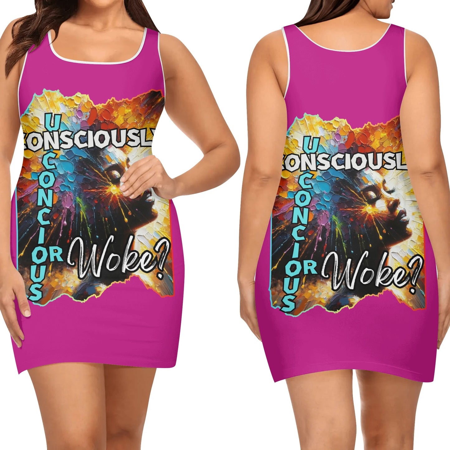 Elegant Sleeveless Vest Dress "Consciously Unconscious or Woke?"