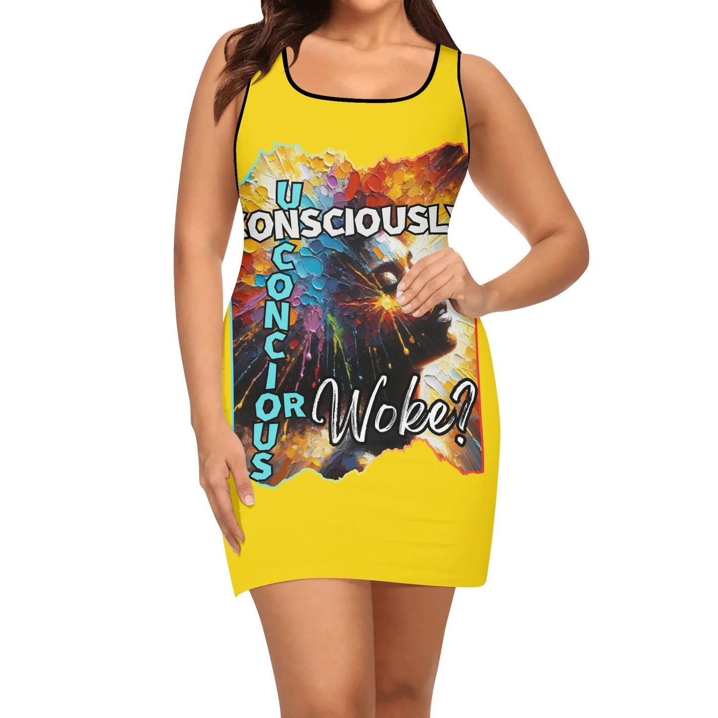 Elegant Sleeveless Vest Dress "Consciously Unconscious or Woke?"