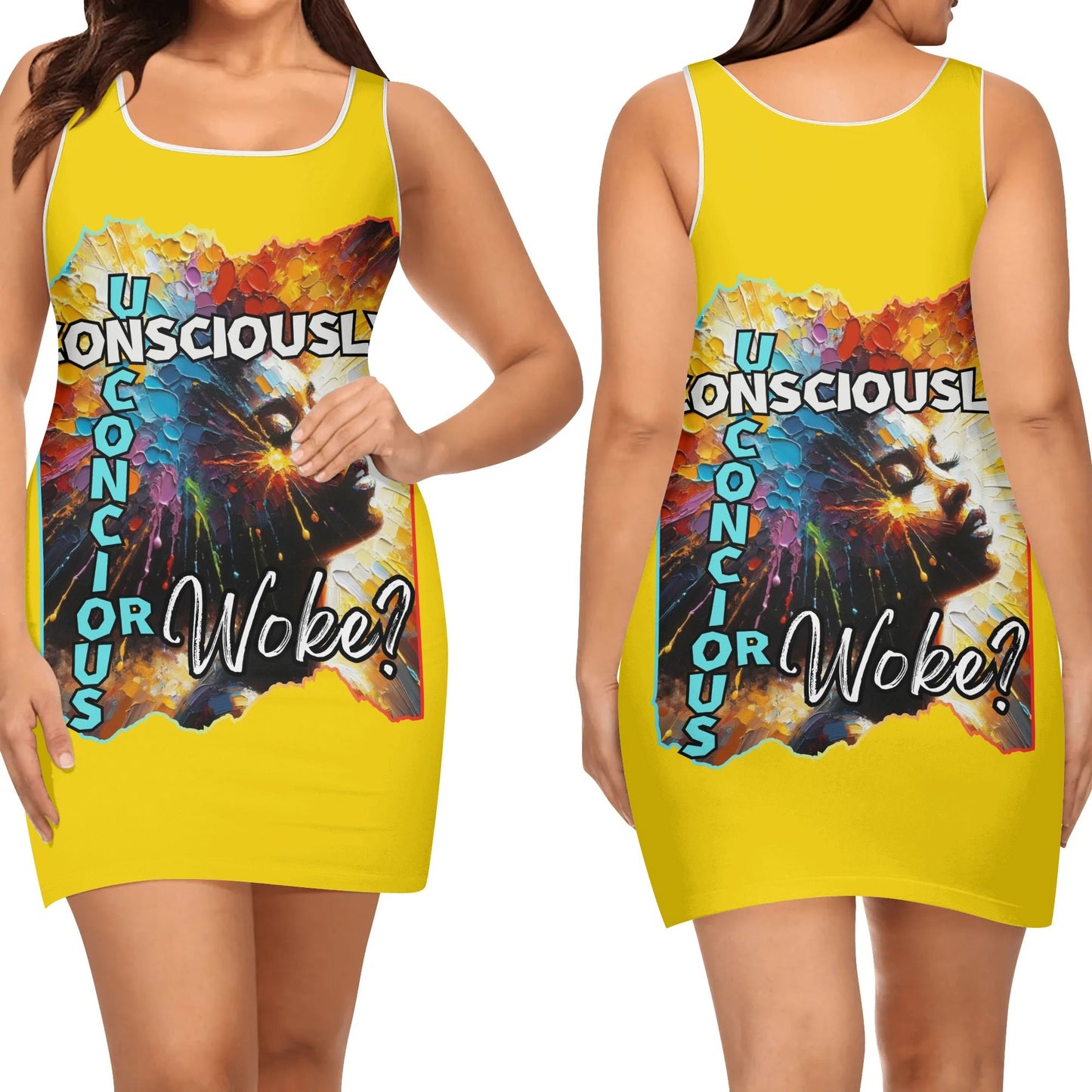 Elegant Sleeveless Vest Dress "Consciously Unconscious or Woke?"