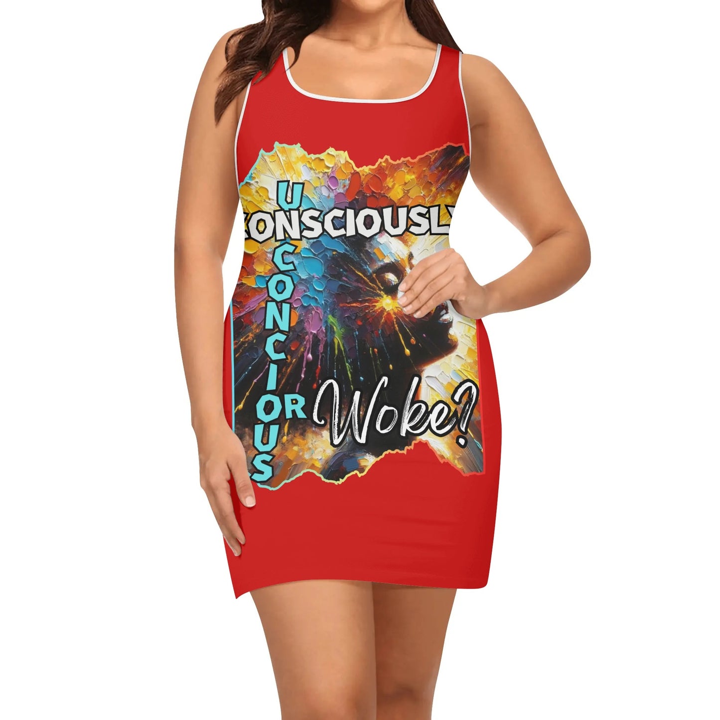 Elegant Sleeveless Vest Dress "Consciously Unconscious or Woke?"