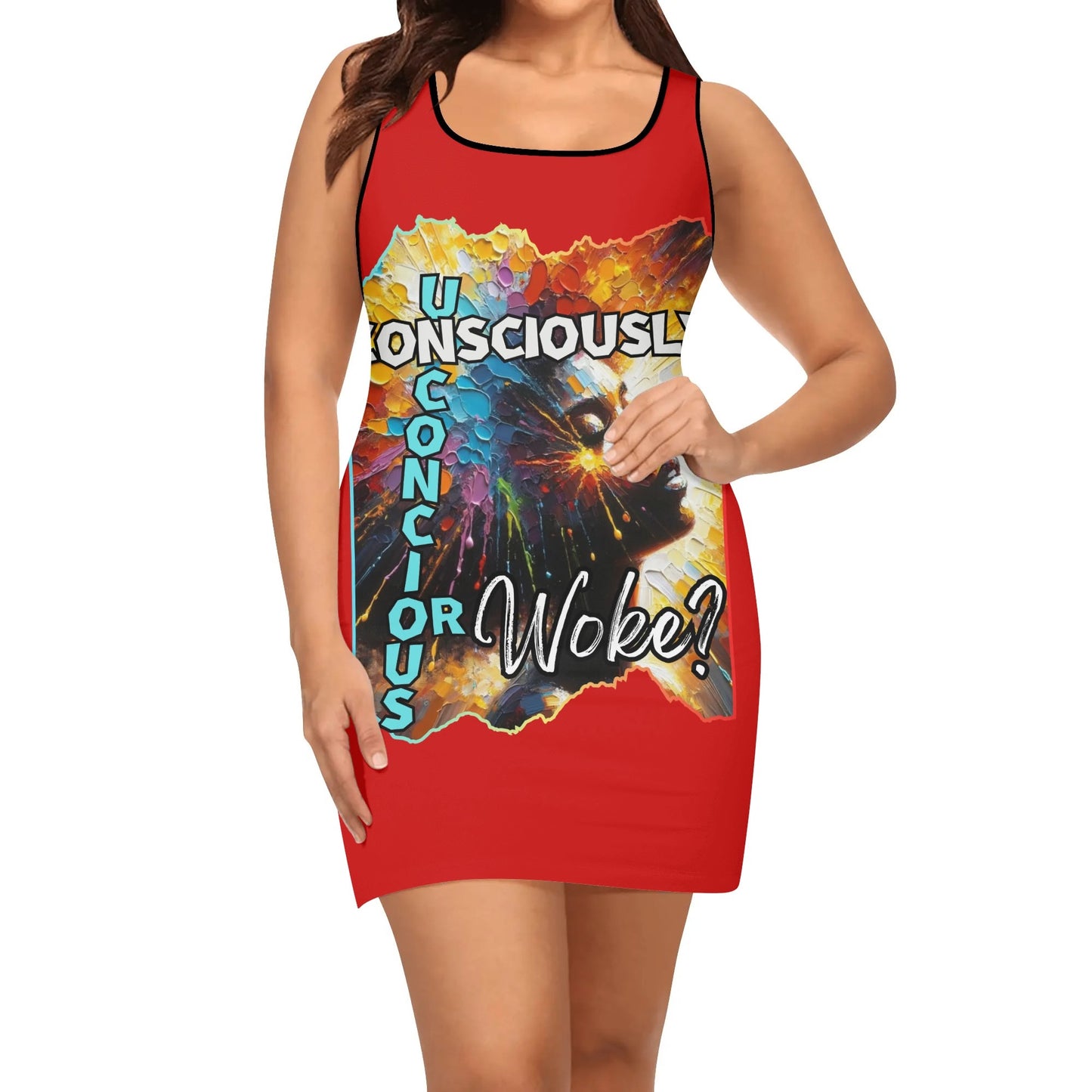 Elegant Sleeveless Vest Dress "Consciously Unconscious or Woke?"