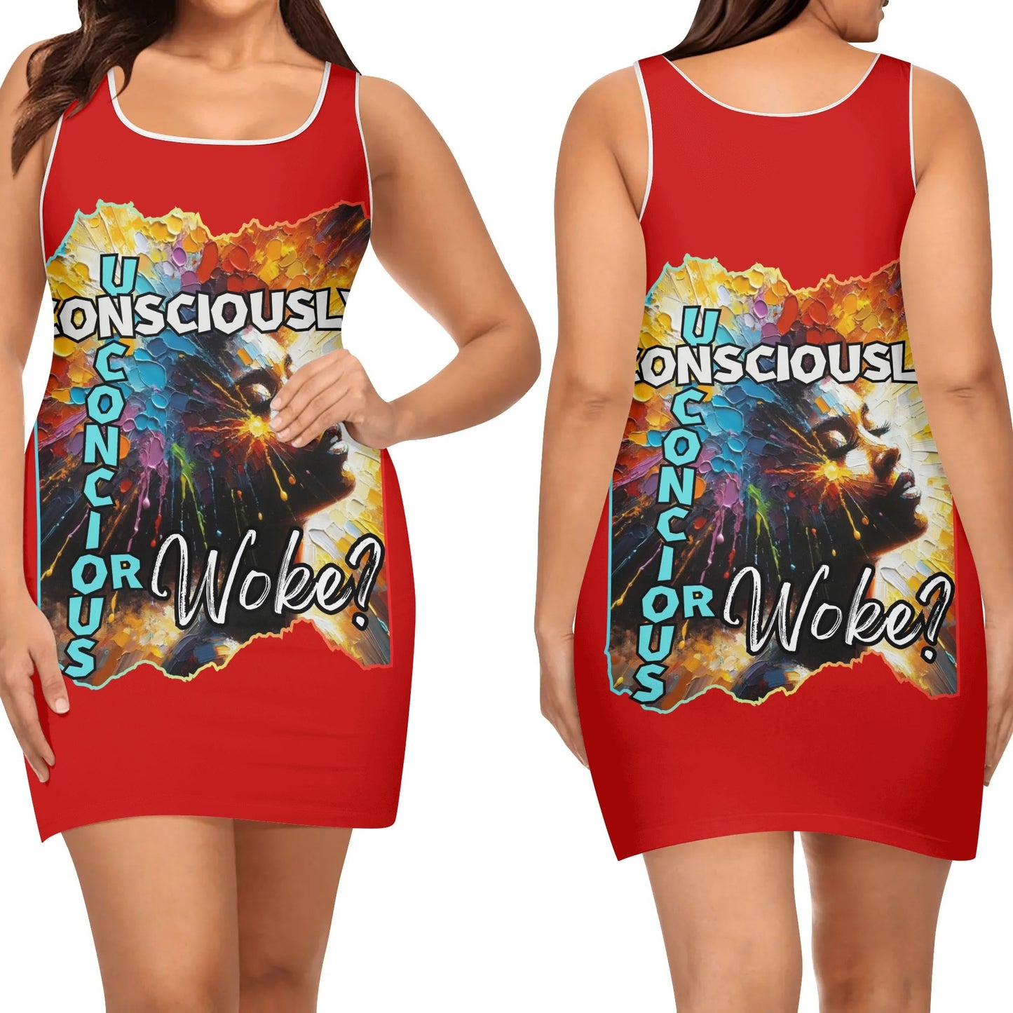 Elegant Sleeveless Vest Dress "Consciously Unconscious or Woke?"