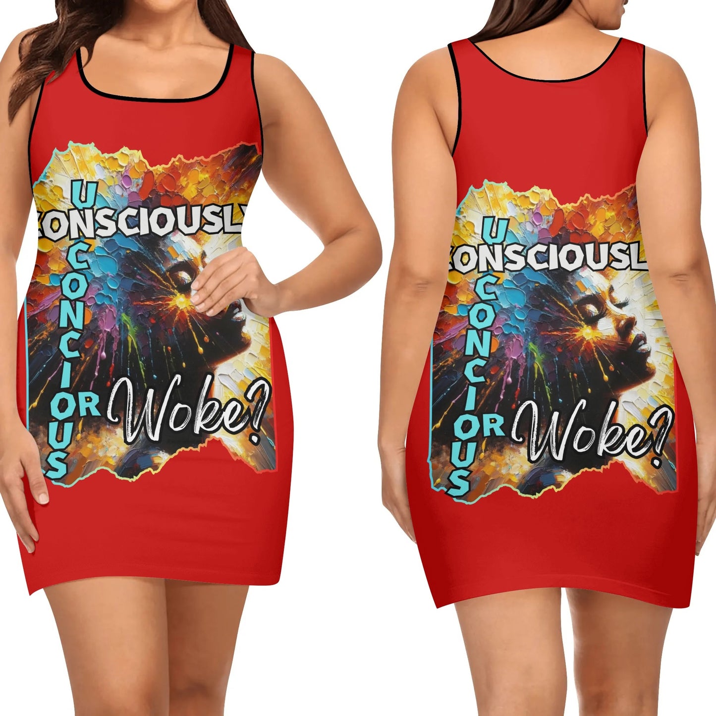 Elegant Sleeveless Vest Dress "Consciously Unconscious or Woke?"