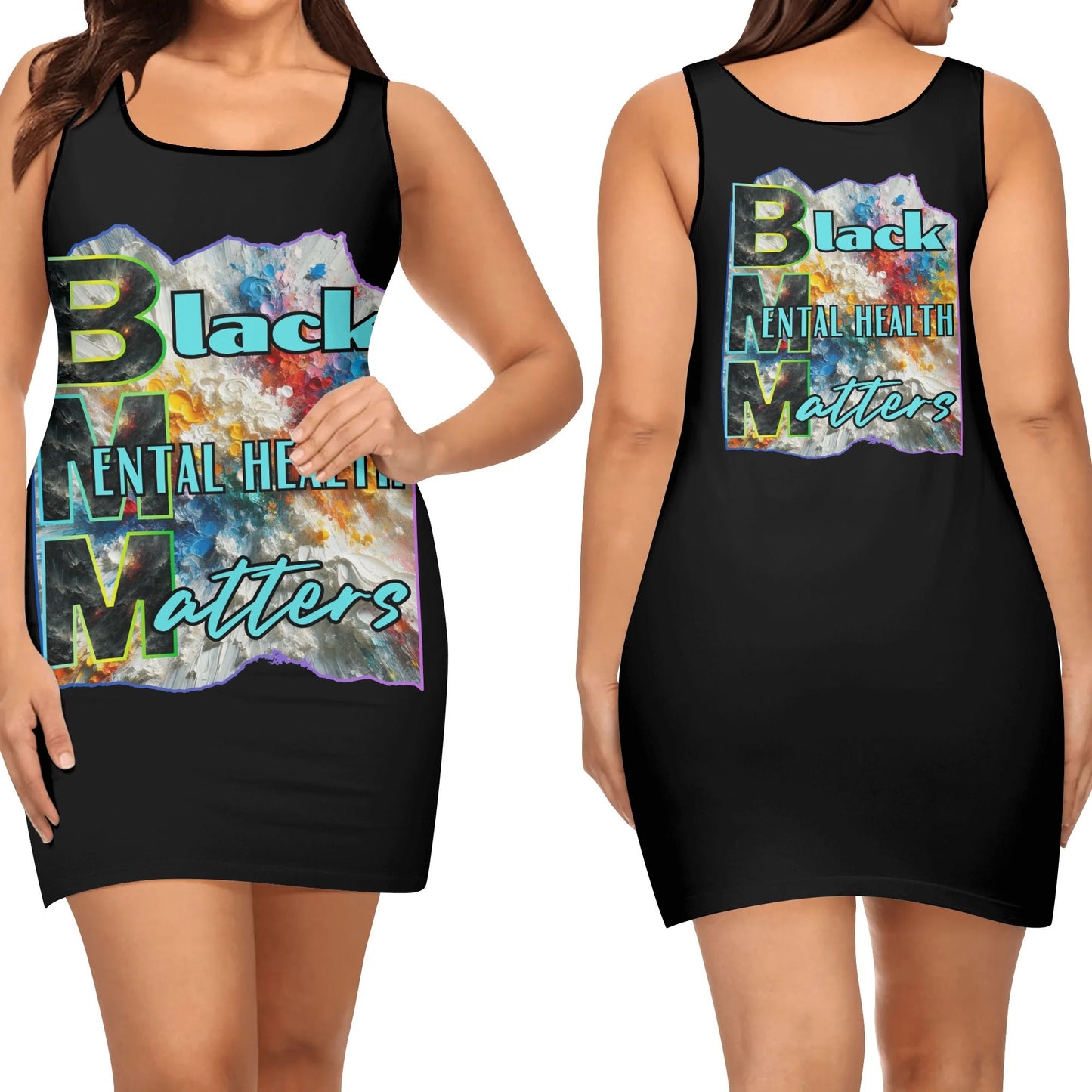 Elegant Sleeveless Vest Dress "Black Love Matters"