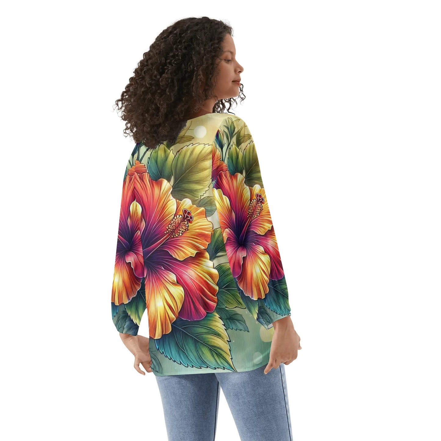 Long-Sleeve Chiffon Blouse "All Over Summer Prints"