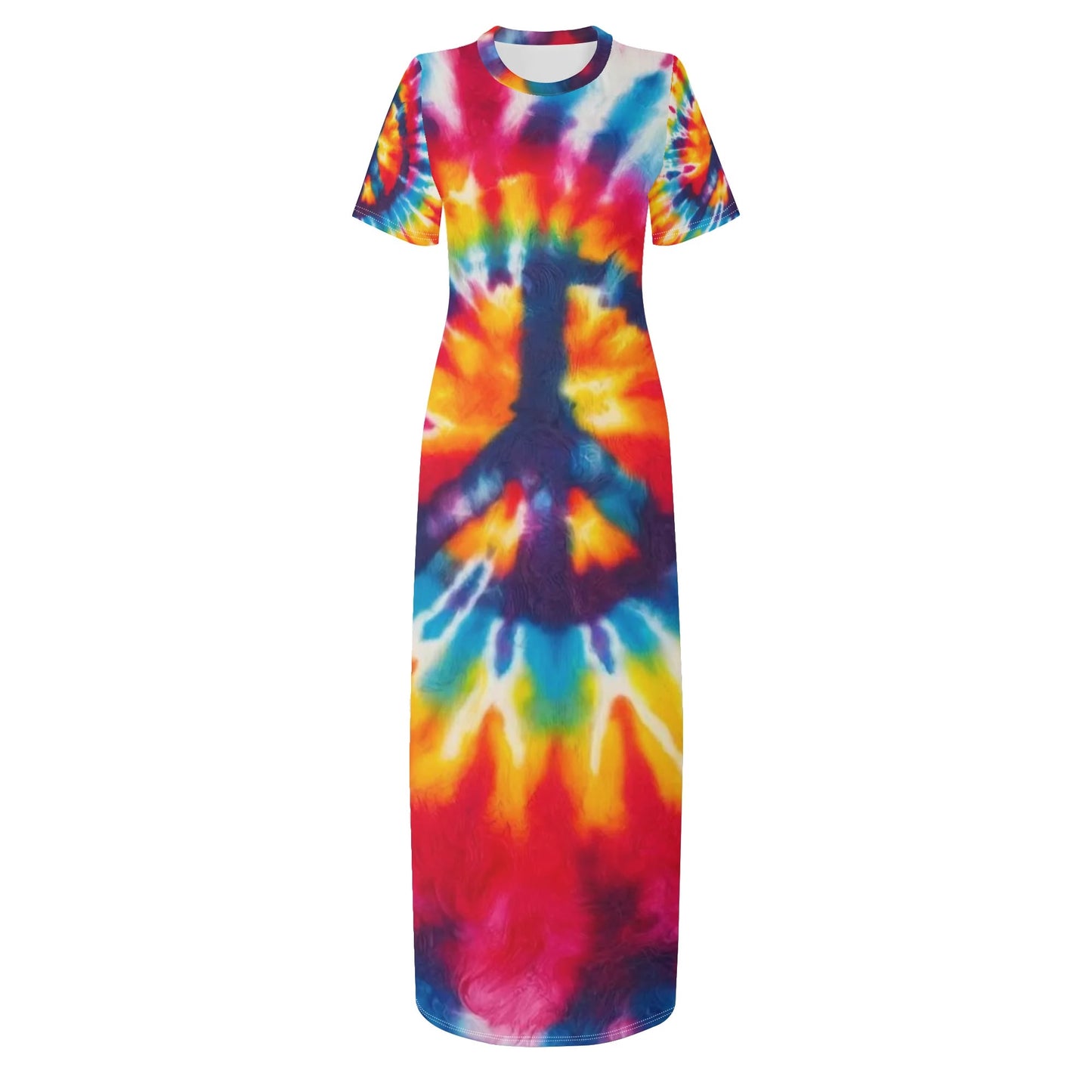 Short Sleeve 'All Over Print' Fitted Long T-Shirt Dress