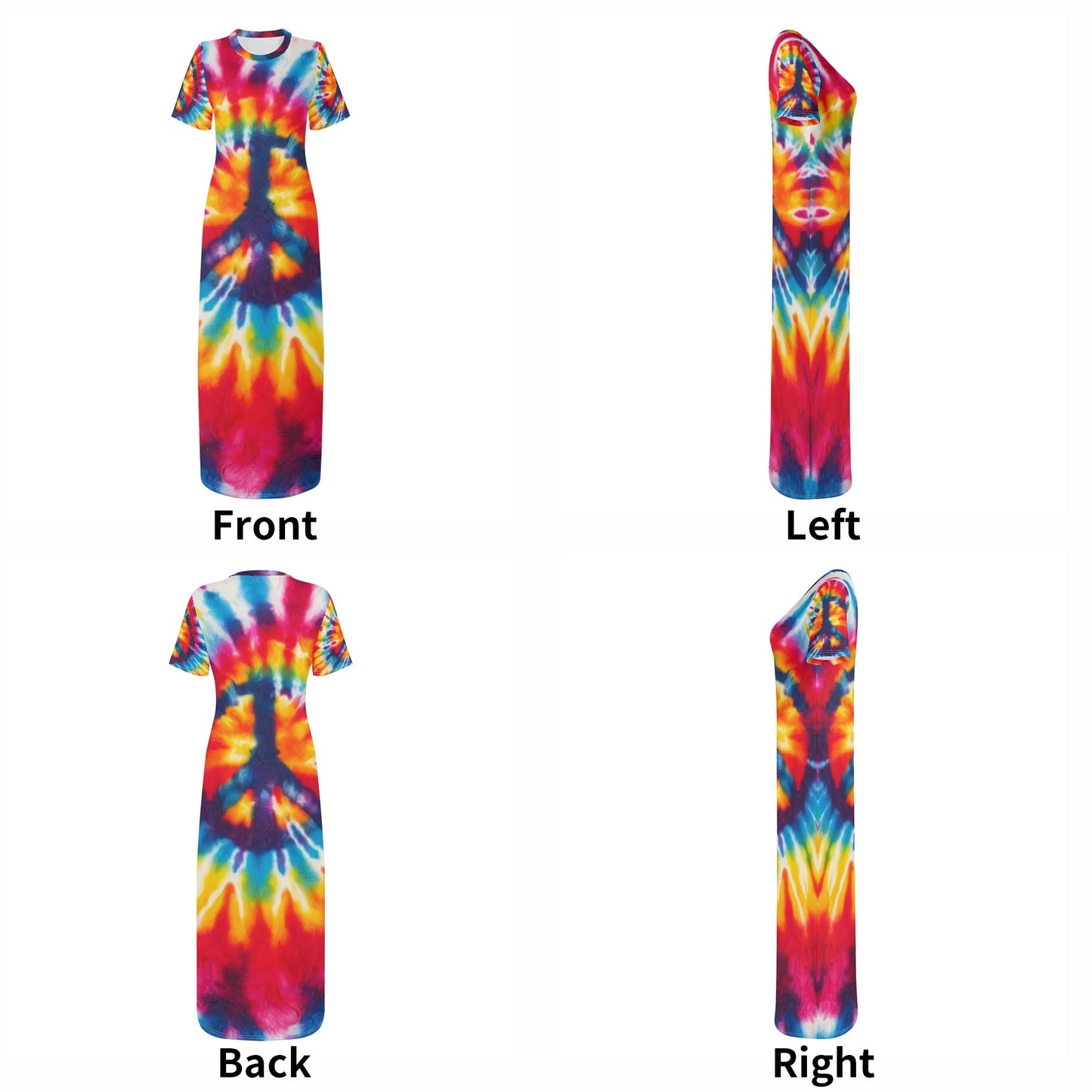 Short Sleeve 'All Over Print' Fitted Long T-Shirt Dress