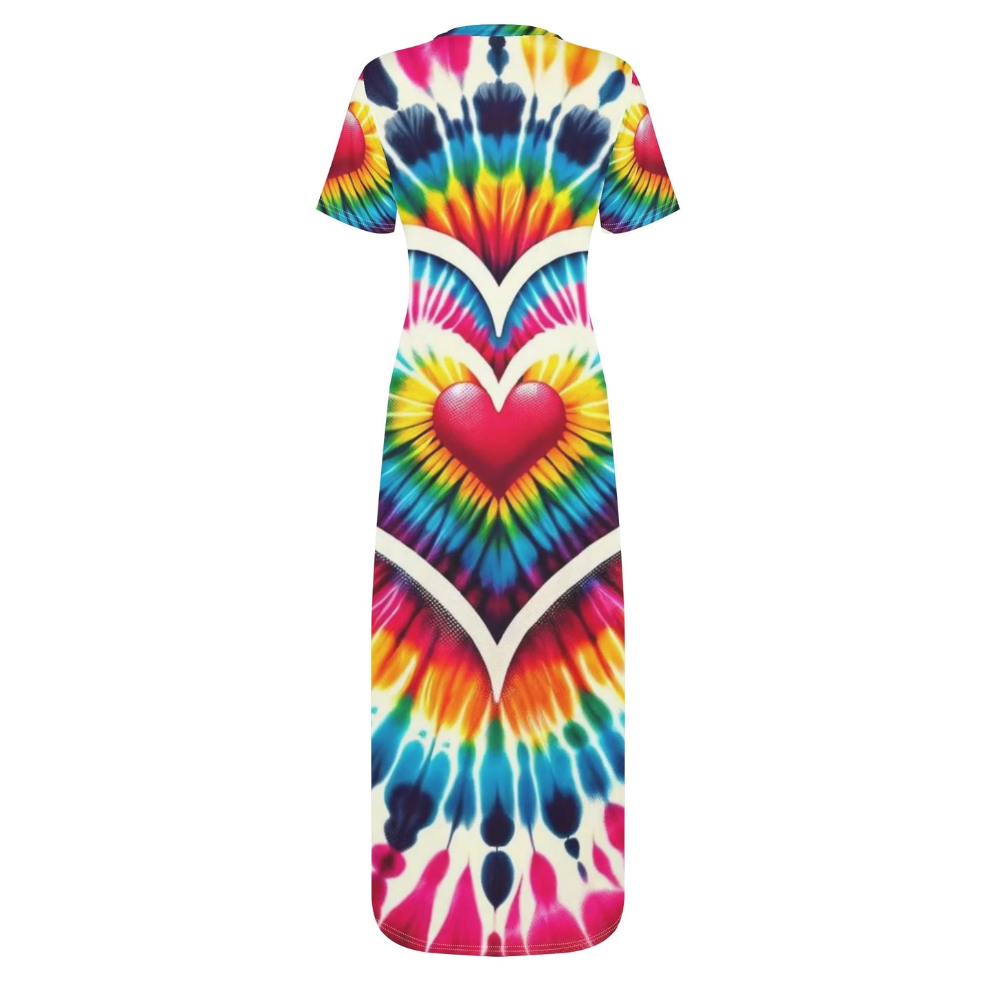 Short Sleeve 'All Over Print' Fitted Long T-Shirt Dress