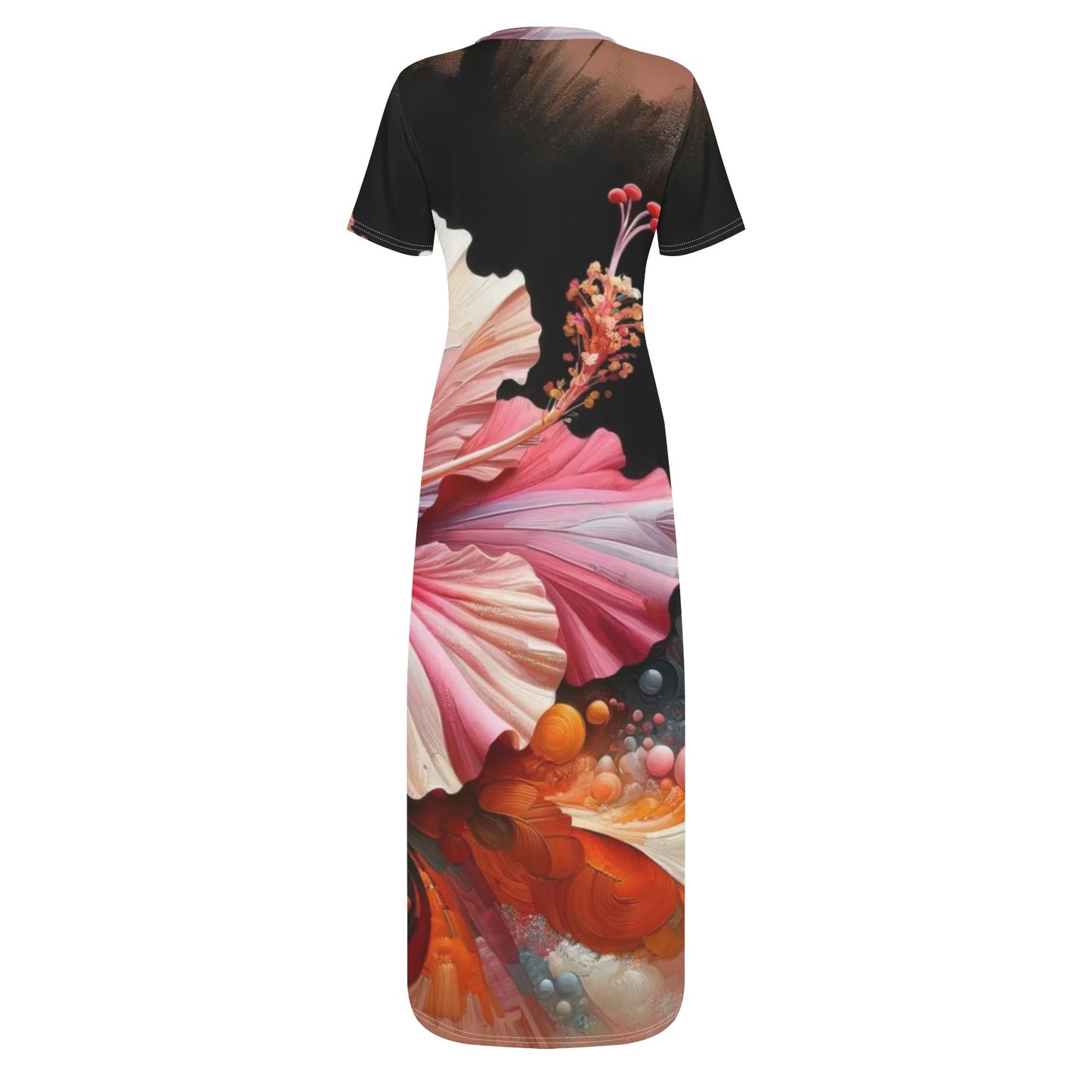 Short Sleeve 'All Over Print' Fitted Long T-Shirt Dress