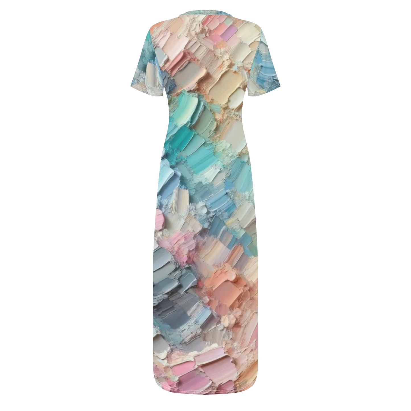 Short Sleeve 'All Over Print' Fitted Long T-Shirt Dress