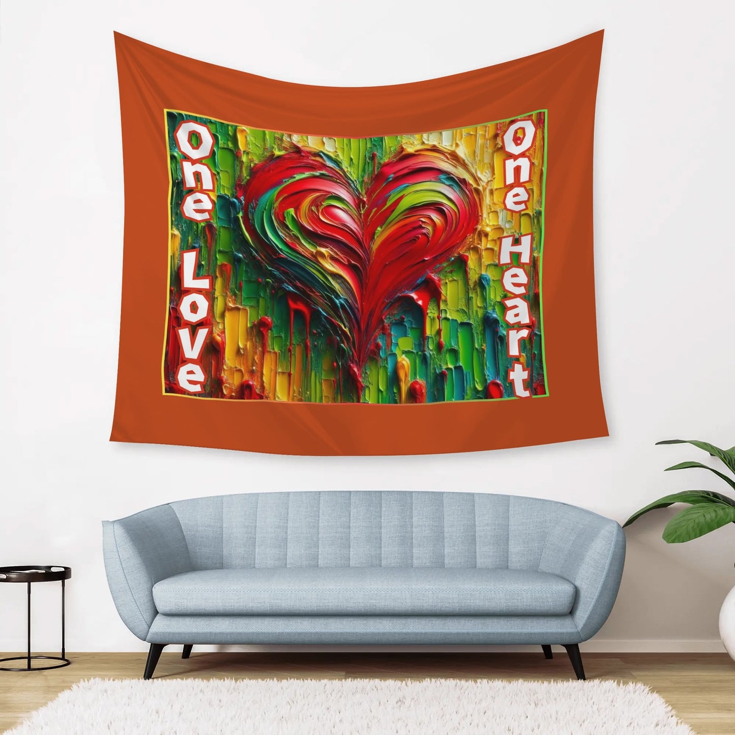 Wall Tapestry "One Love One Heart"