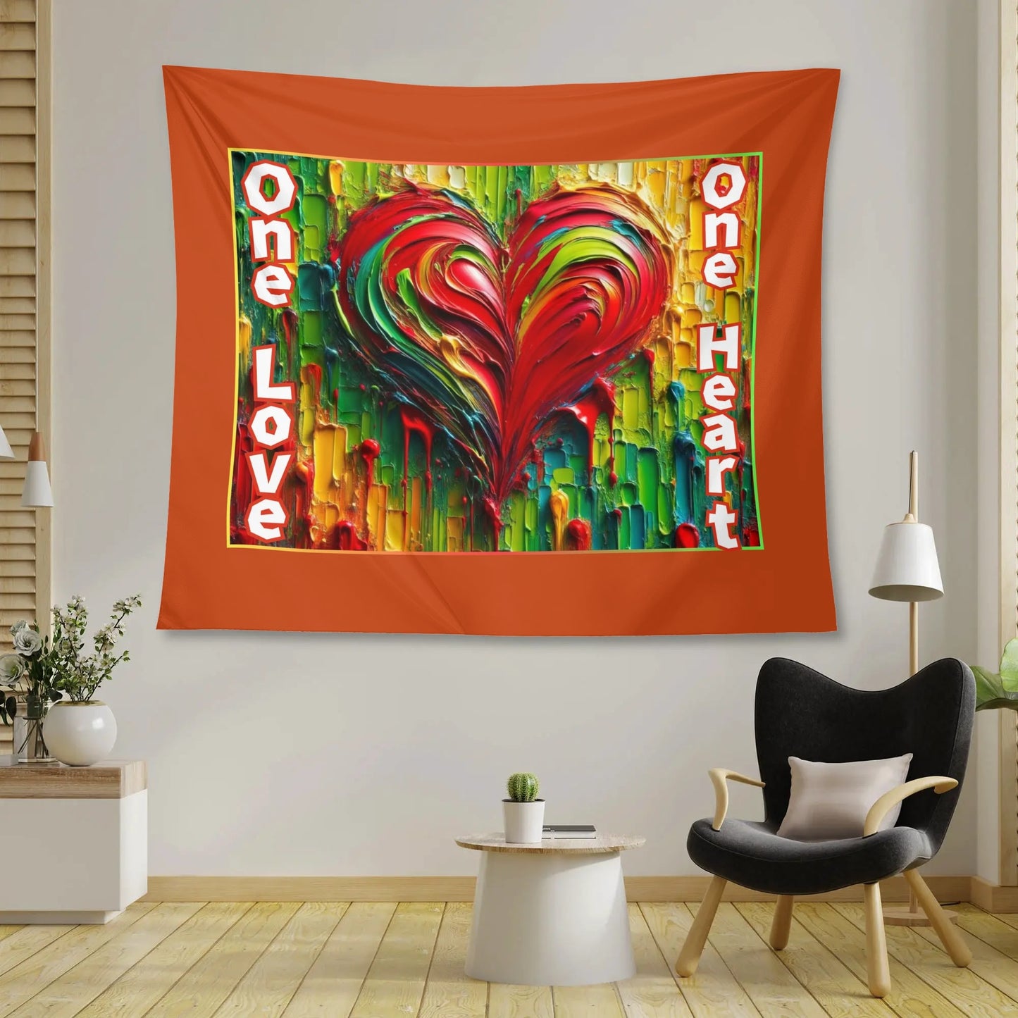 Wall Tapestry "One Love One Heart"