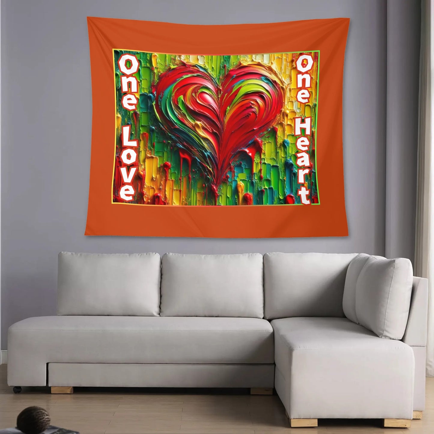 Wall Tapestry "One Love One Heart"