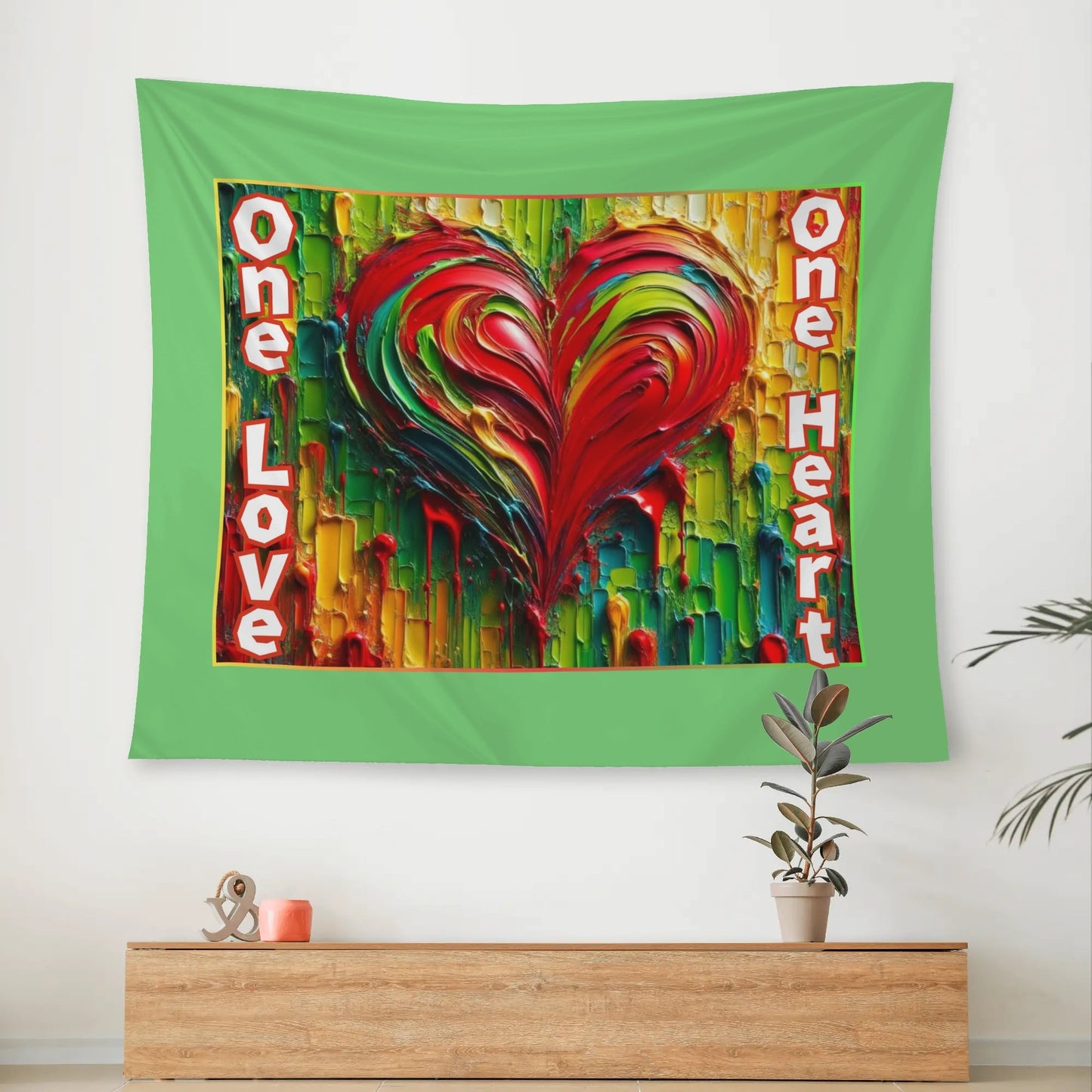 Wall Tapestry "One Love One Heart"