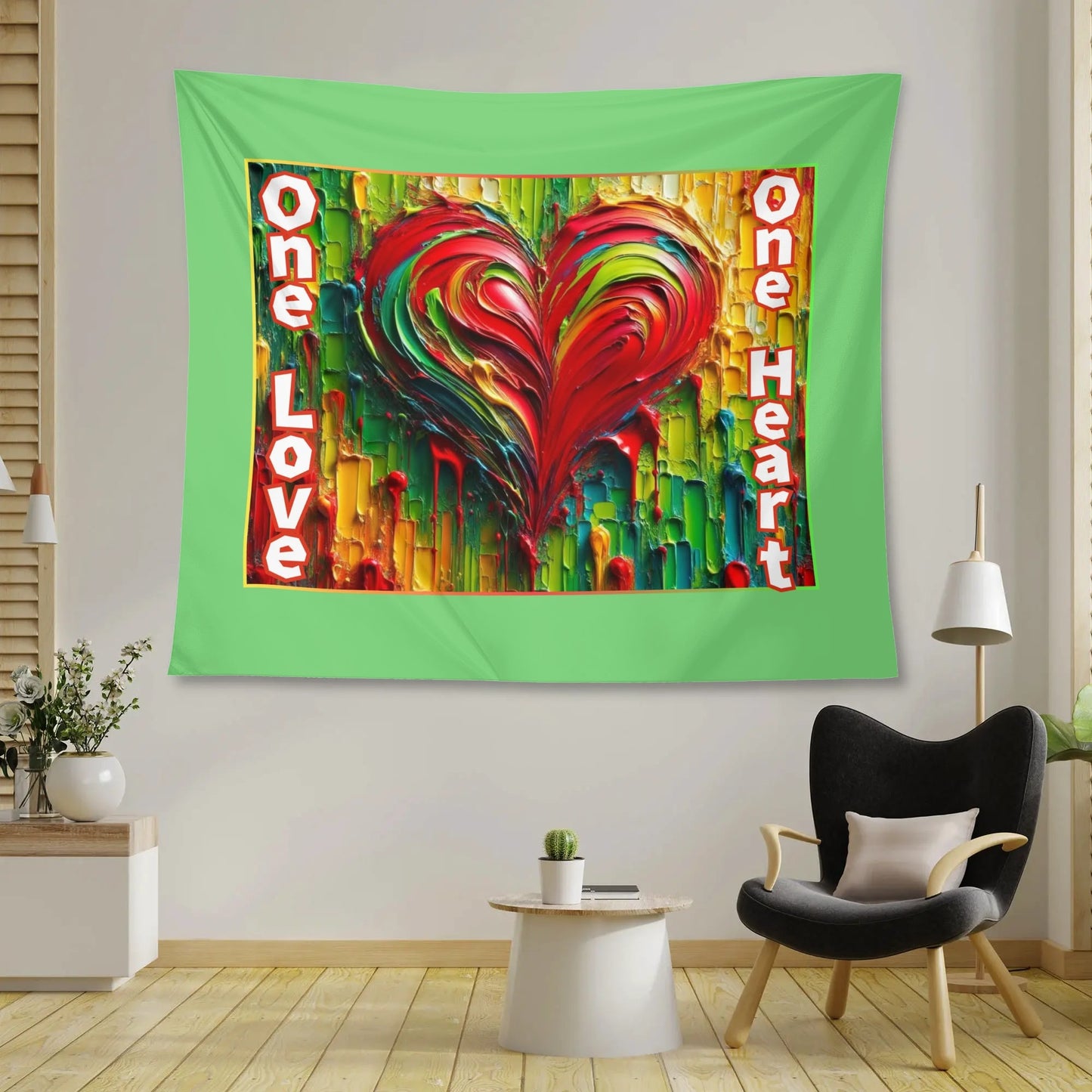 Wall Tapestry "One Love One Heart"