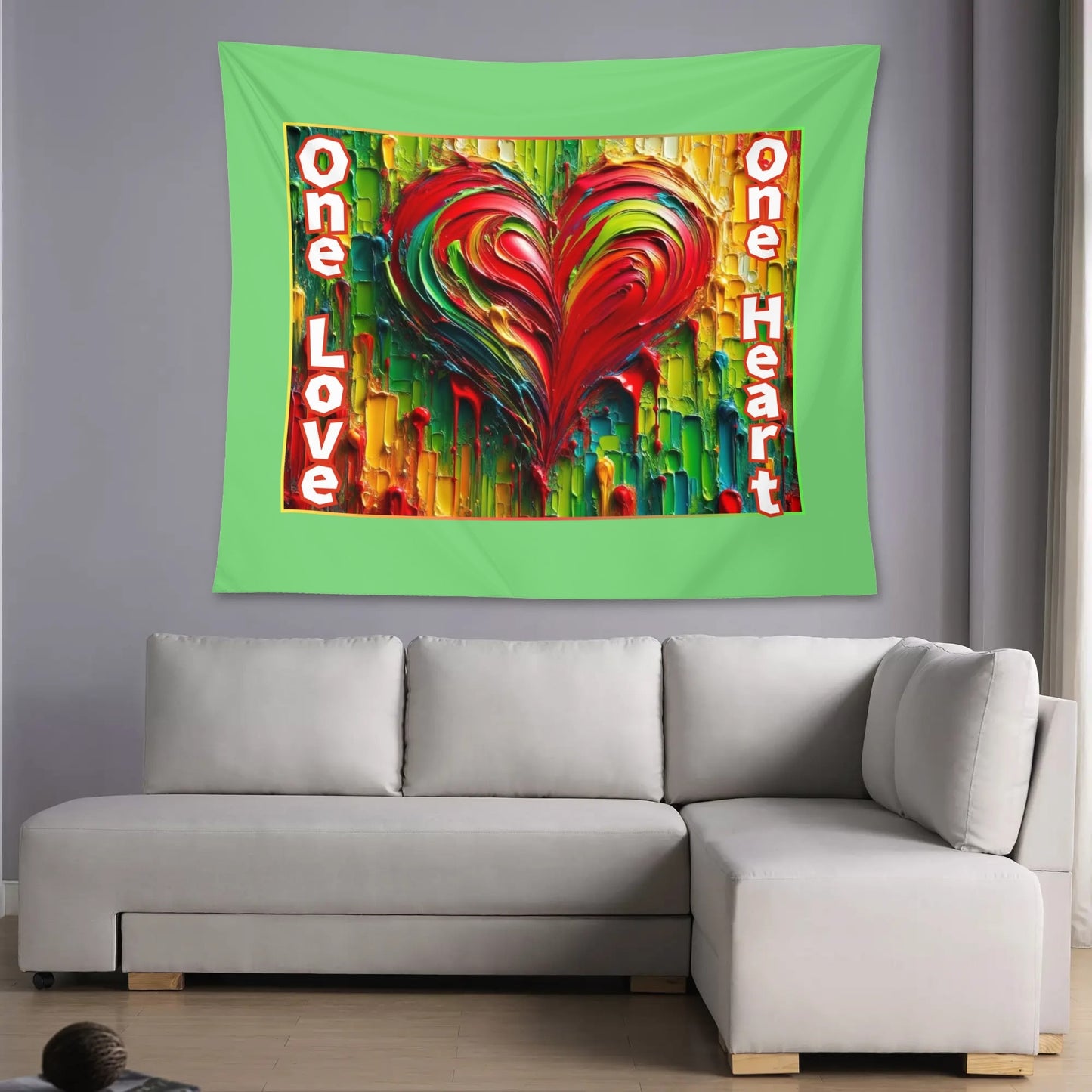 Wall Tapestry "One Love One Heart"