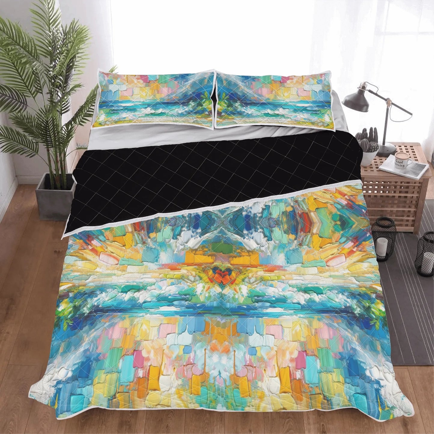 Quilt Bedding Set "Abstract Caribbean Sky"