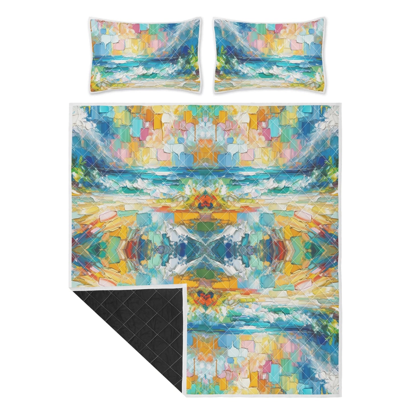 Quilt Bedding Set "Abstract Caribbean Sky"