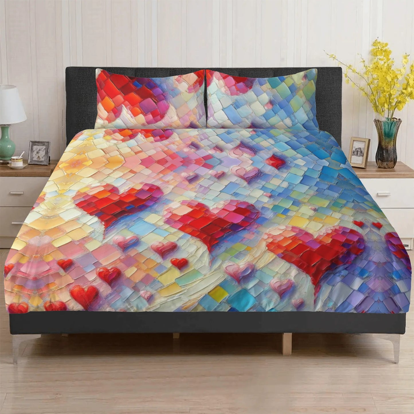 3 Pcs Bedding Set - 1 Duvet Cover & 2 Pillow Cases