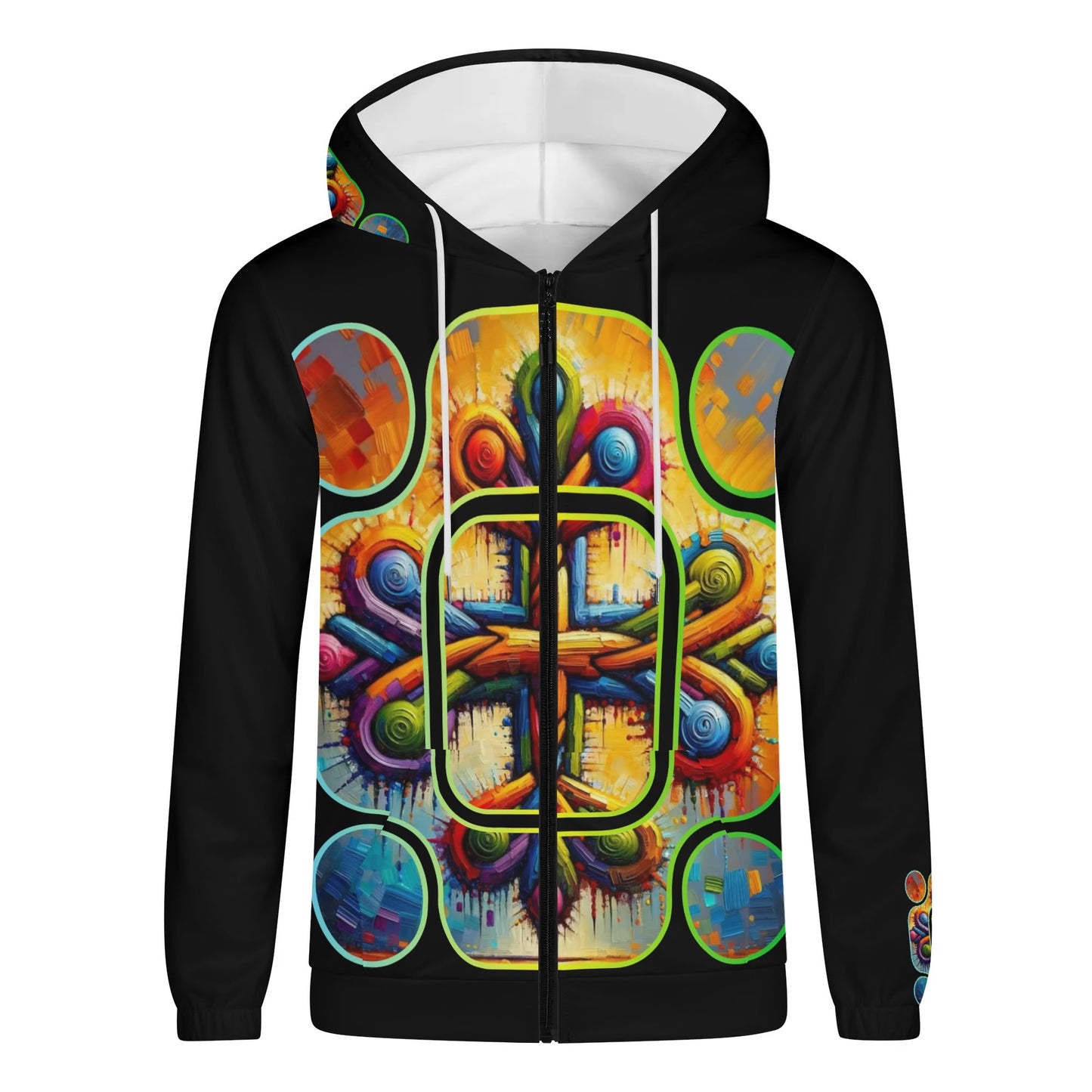 Mens Lightweight All Over Print Zip Hoodie "Unity"