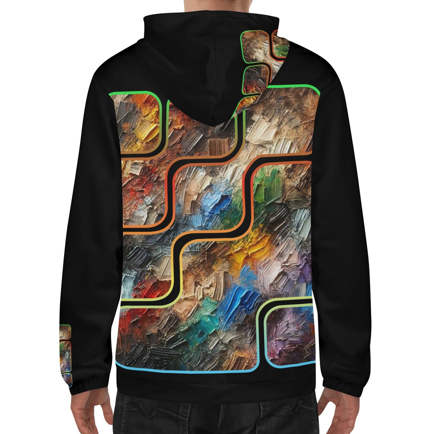 Mens Lightweight All Over Print Zip Hoodie "Abstract Print"