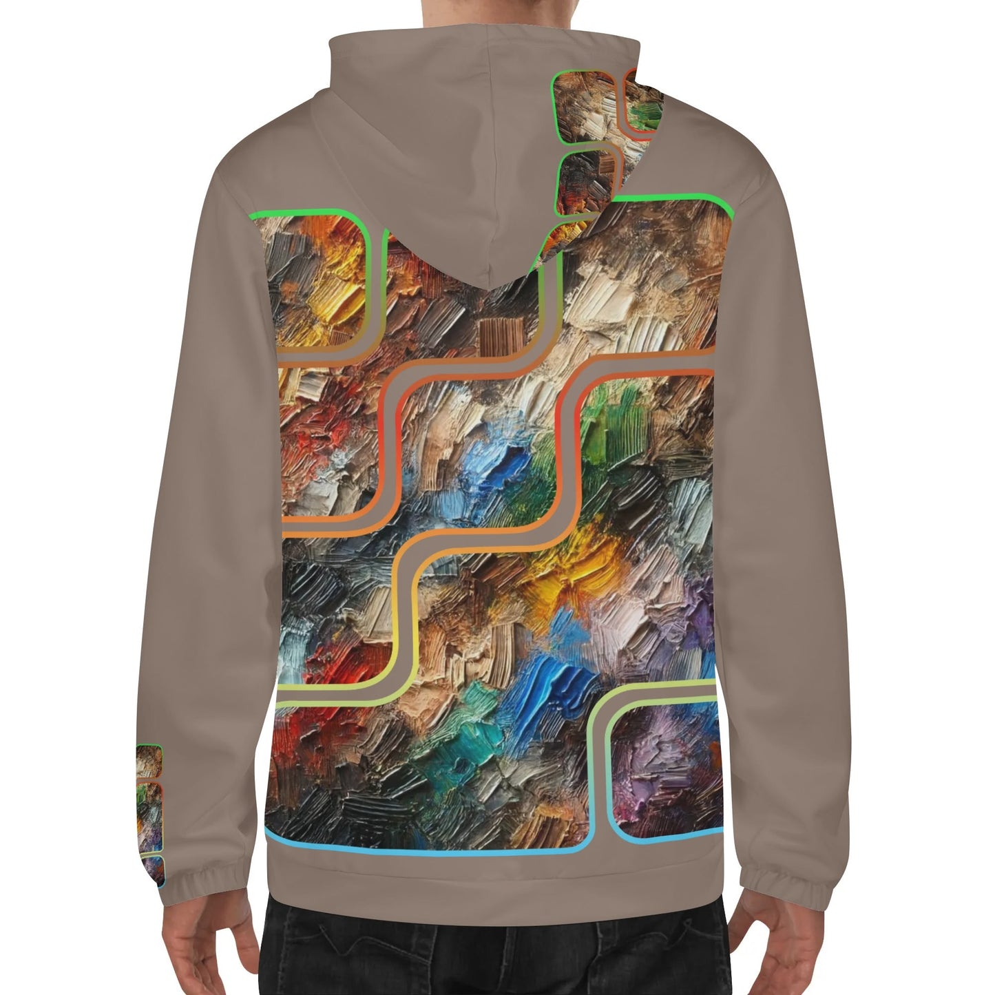 Mens Lightweight All Over Print Zip Hoodie "Abstract Print"