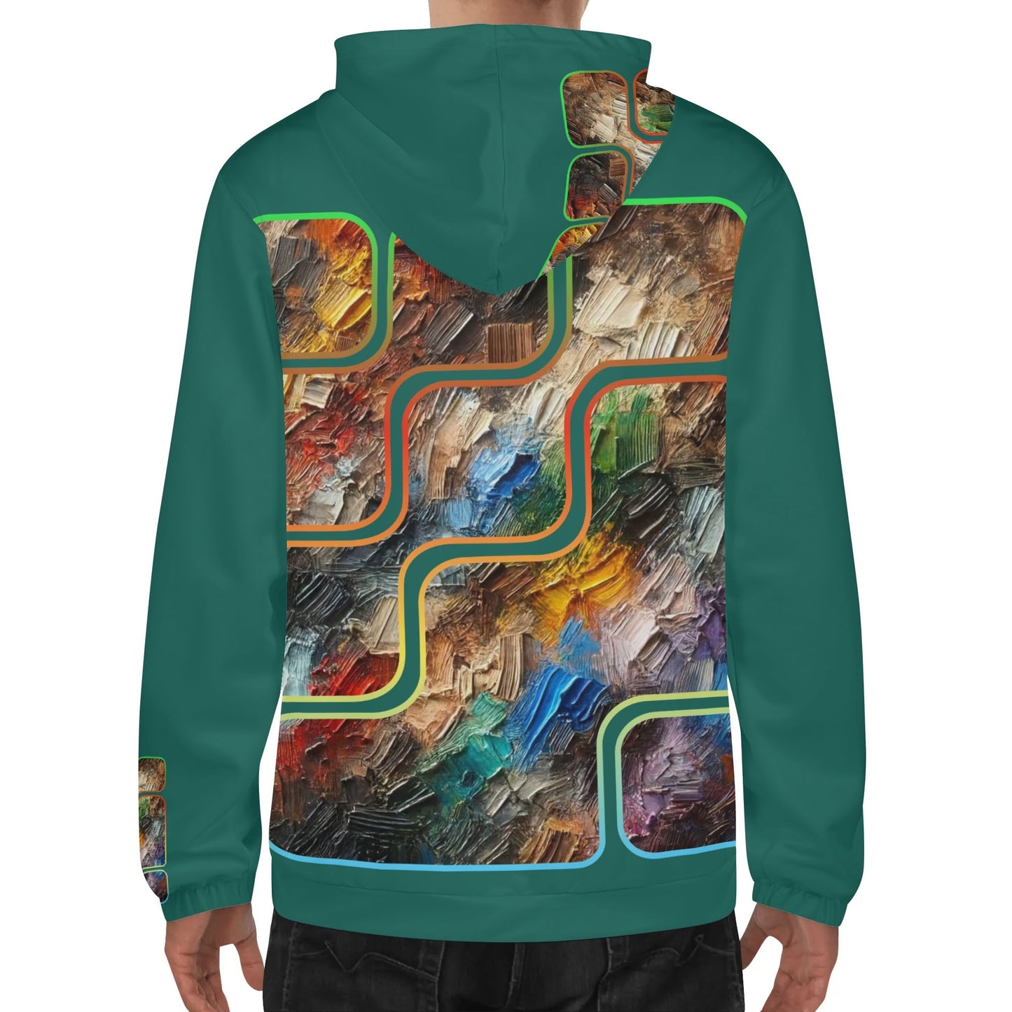 Mens Lightweight All Over Print Zip Hoodie "Abstract Print"