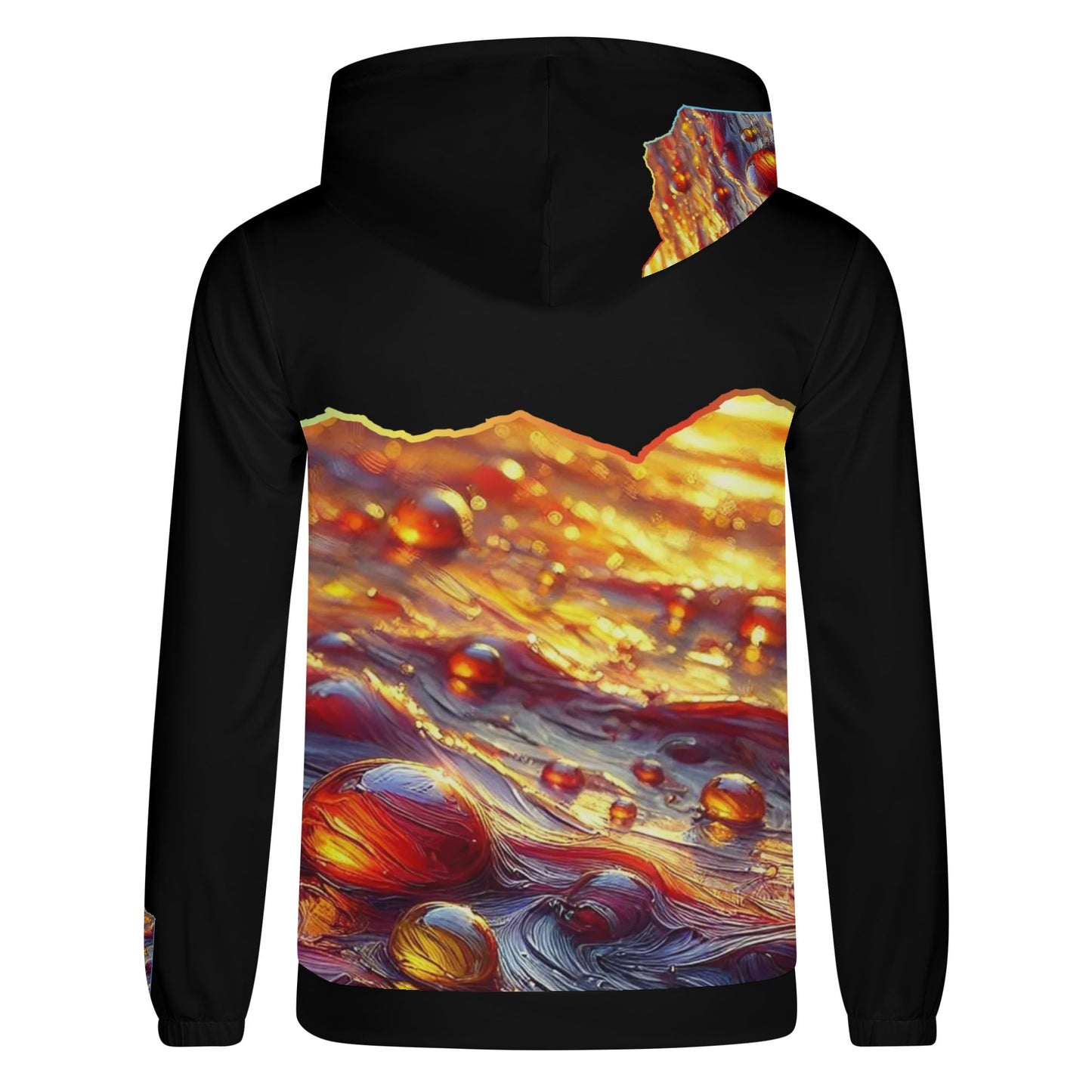 Mens Lightweight All Over Print Zip Hoodie "Flowing Water"