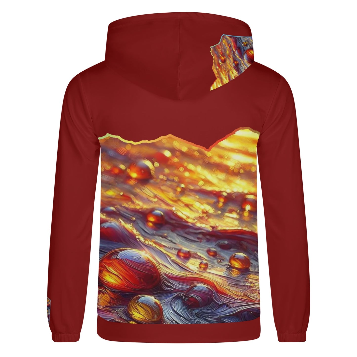 Mens Lightweight All Over Print Zip Hoodie "Flowing Water"