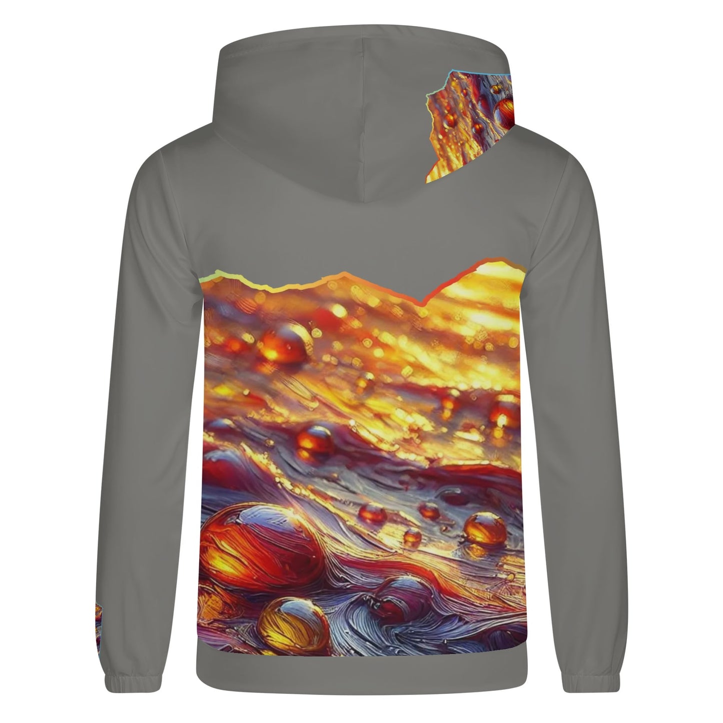 Mens Lightweight All Over Print Zip Hoodie "Flowing Water"