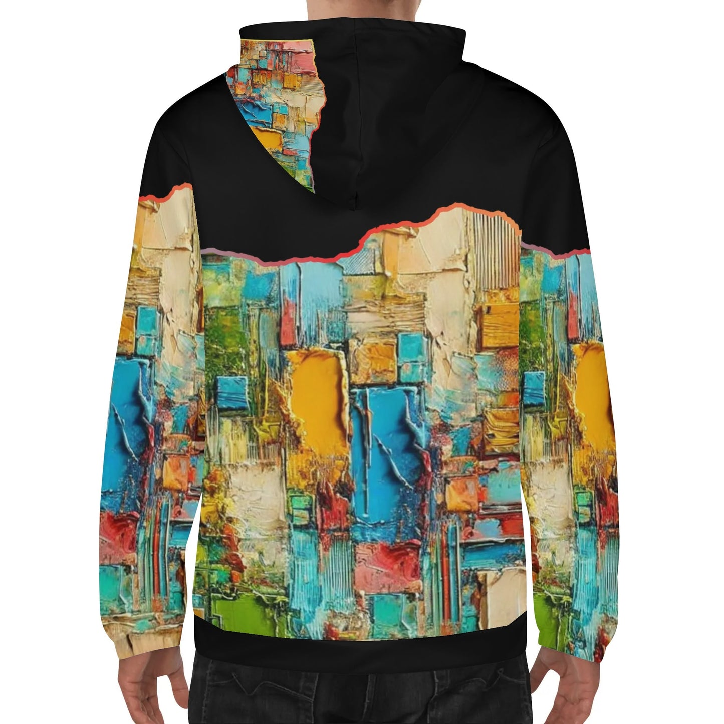 Mens Lightweight All Over Print Zip Hoodie "Abstract Print"