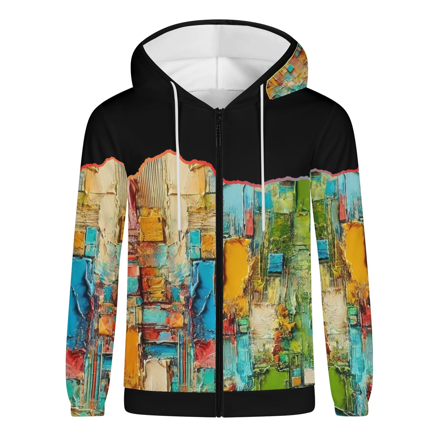 Mens Lightweight All Over Print Zip Hoodie "Abstract Print"