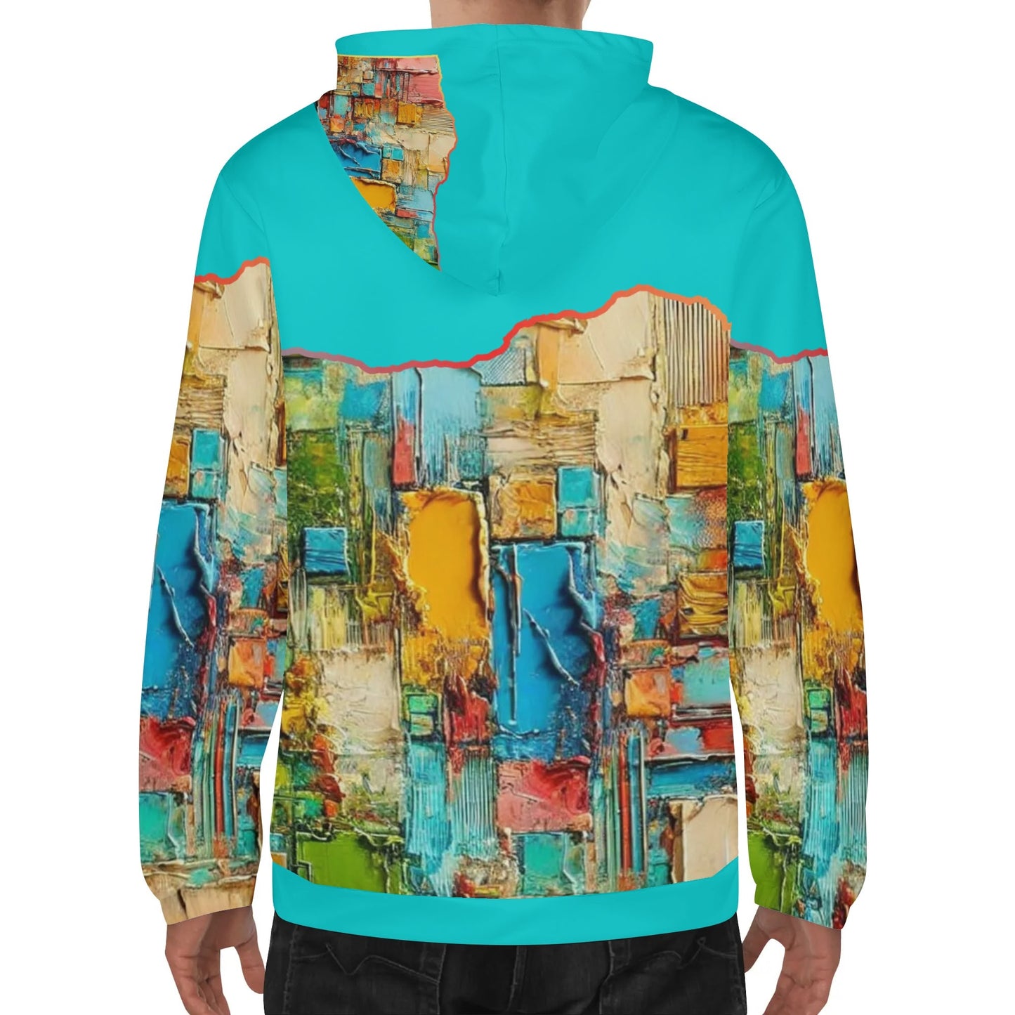 Mens Lightweight All Over Print Zip Hoodie "Abstract Print"