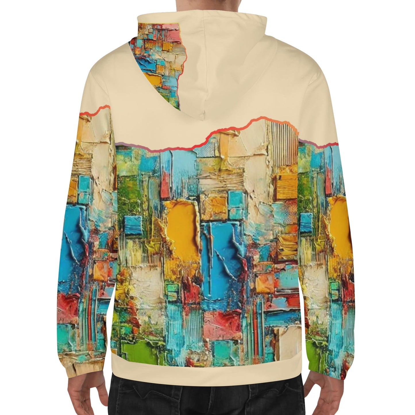 Mens Lightweight All Over Print Zip Hoodie "Abstract Print"