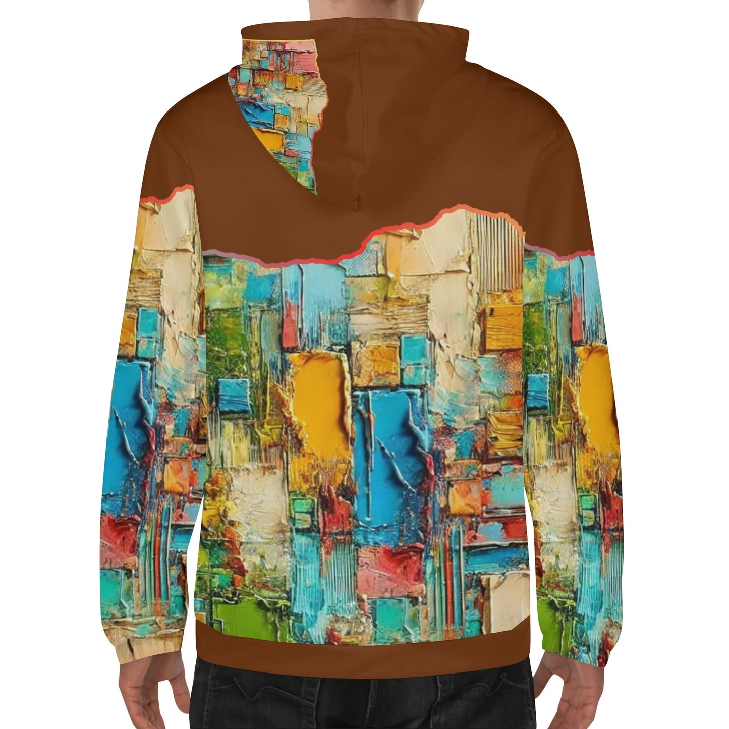 Mens Lightweight All Over Print Zip Hoodie "Abstract Print"