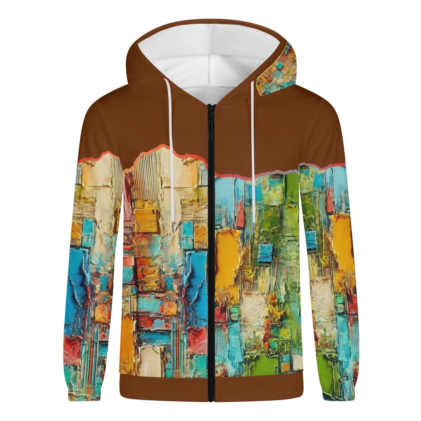 Mens Lightweight All Over Print Zip Hoodie "Abstract Print"