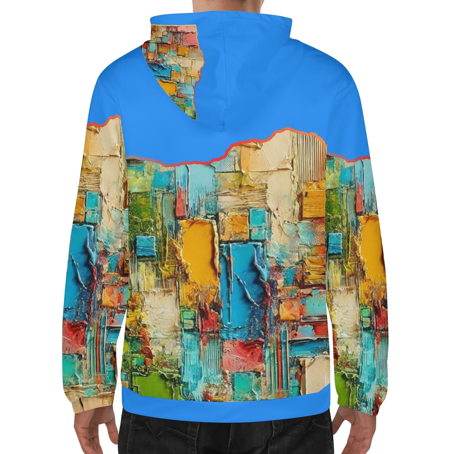 Mens Lightweight All Over Print Zip Hoodie "Abstract Print"