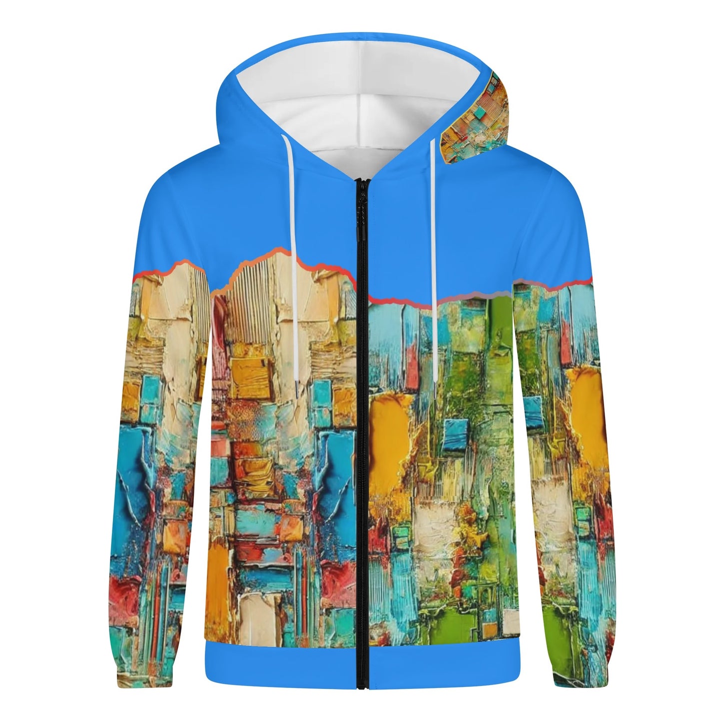 Mens Lightweight All Over Print Zip Hoodie "Abstract Print"