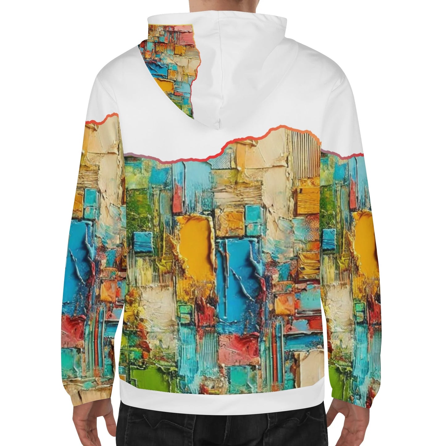 Mens Lightweight All Over Print Zip Hoodie "Abstract Print"