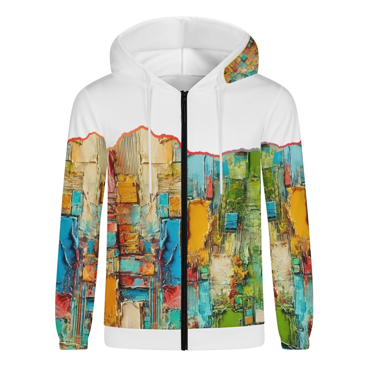 Mens Lightweight All Over Print Zip Hoodie "Abstract Print"