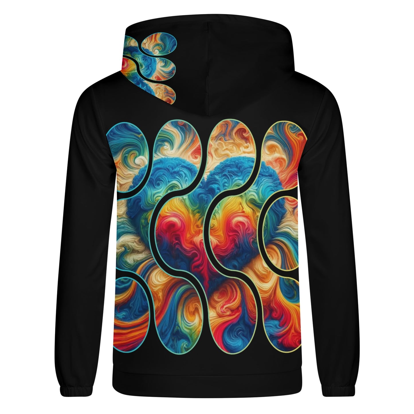 Mens Lightweight All Over Print Zip Hoodie "Love"