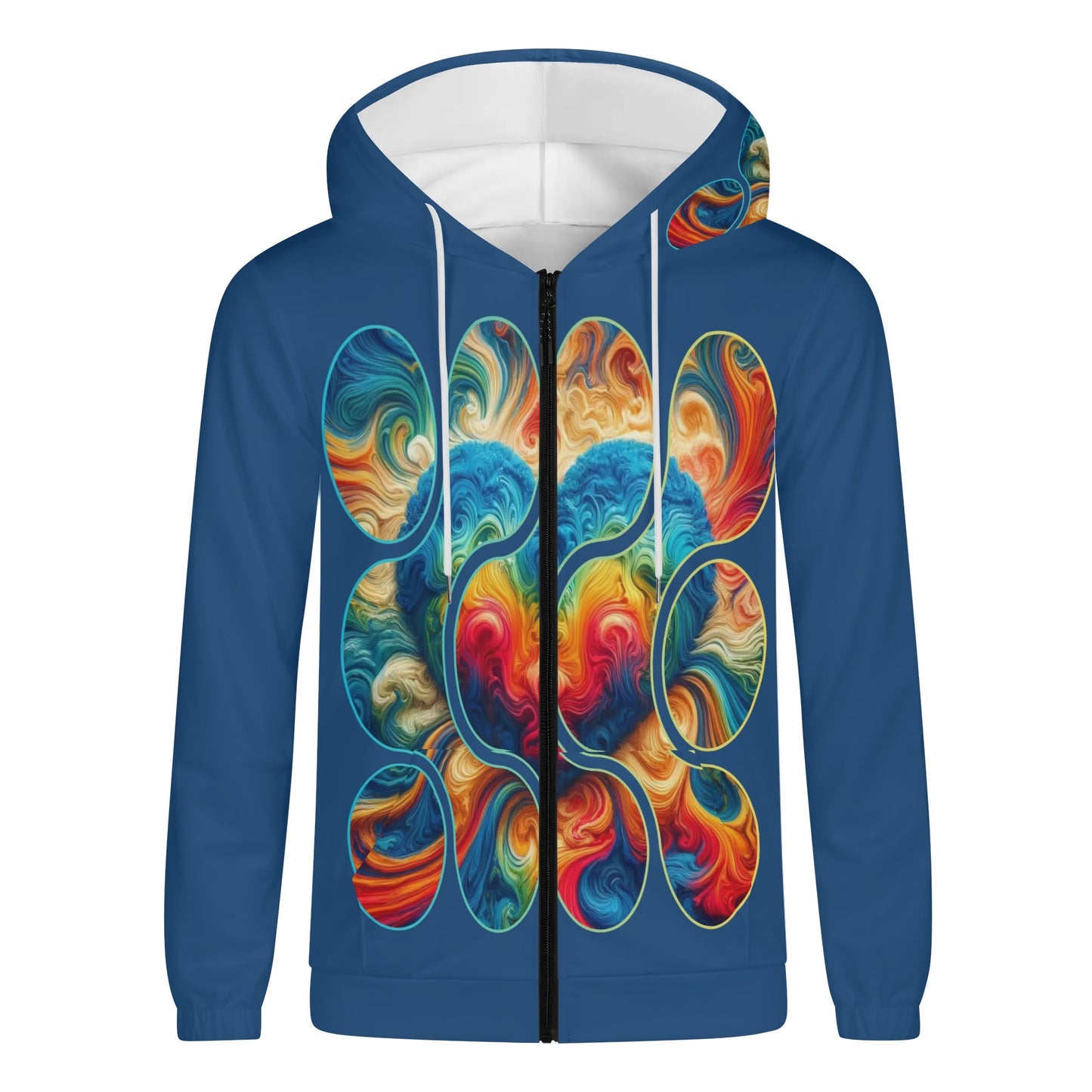 Mens Lightweight All Over Print Zip Hoodie "Love"